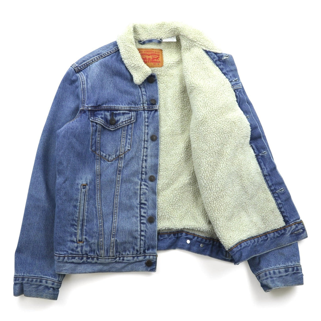 Levi's Sherpa Trucker Jacket, Boa Lining, Denim Jacket, M, Indigo G-Jean