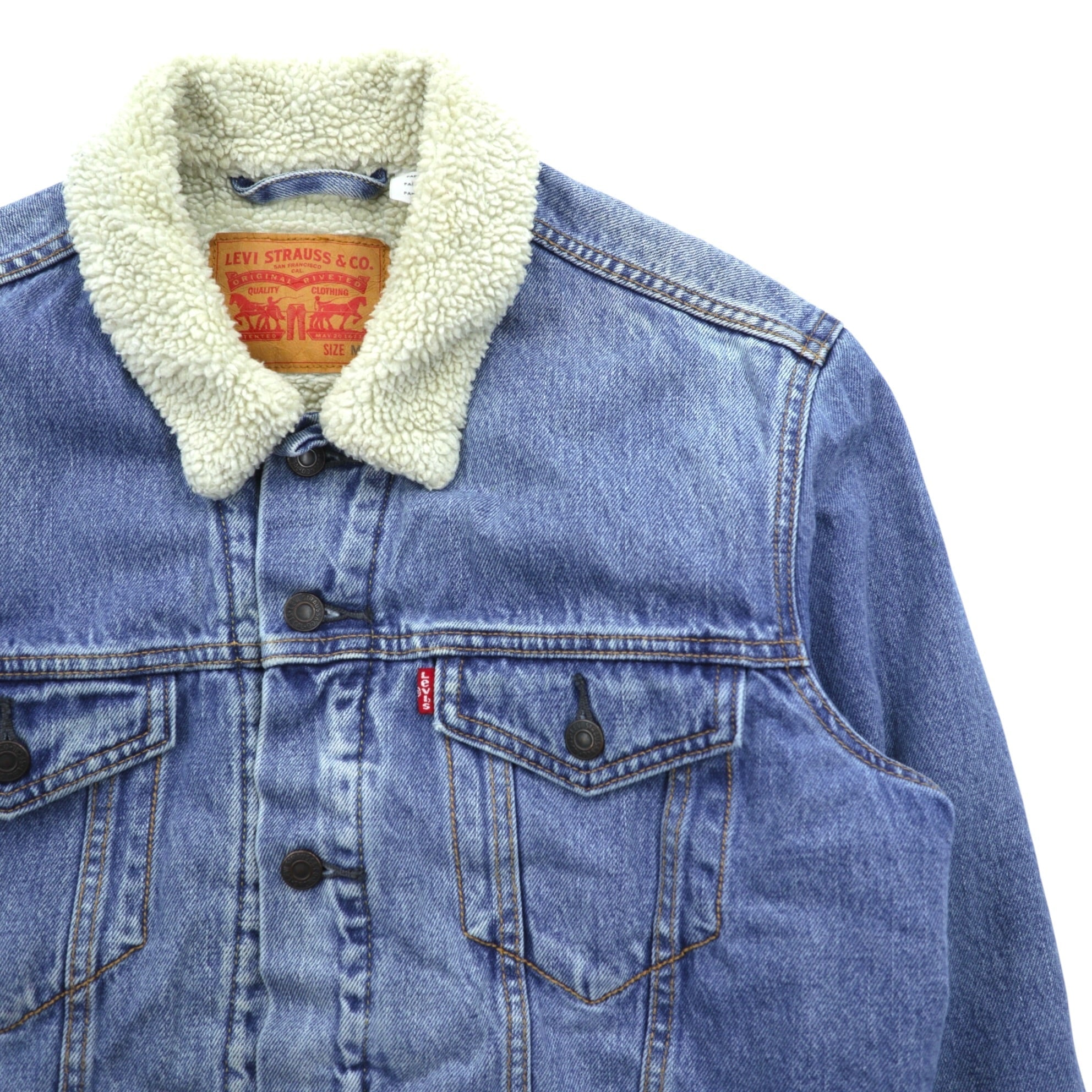Levi's Sherpa Trucker Jacket, Boa Lining, Denim Jacket, M, Indigo G-Jean