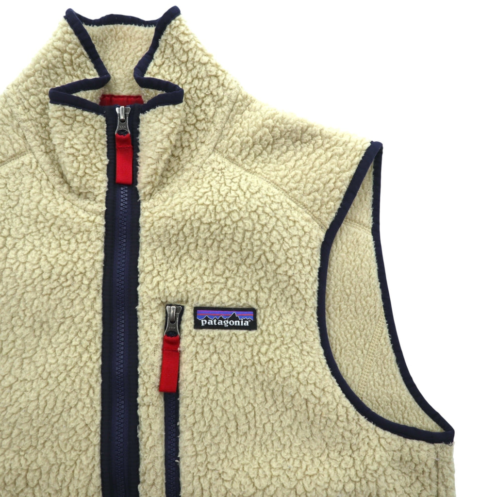 Patagonia Retro Pile Fleece Vest S Natural Beige Full-Zip 22820