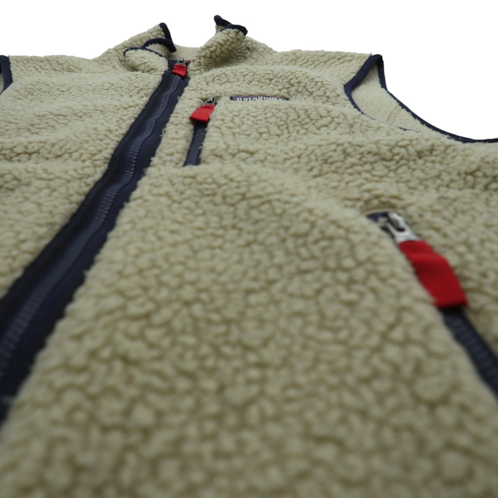 Patagonia Retro Pile Fleece Vest S Natural Beige Full-Zip 22820