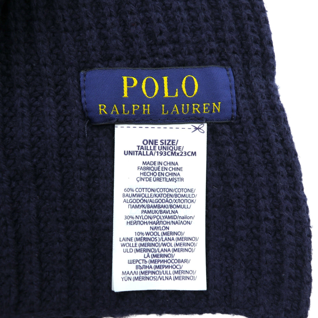 Polo Ralph Lauren Polo Bear Scarf Navy Rib Knit Tuxedo