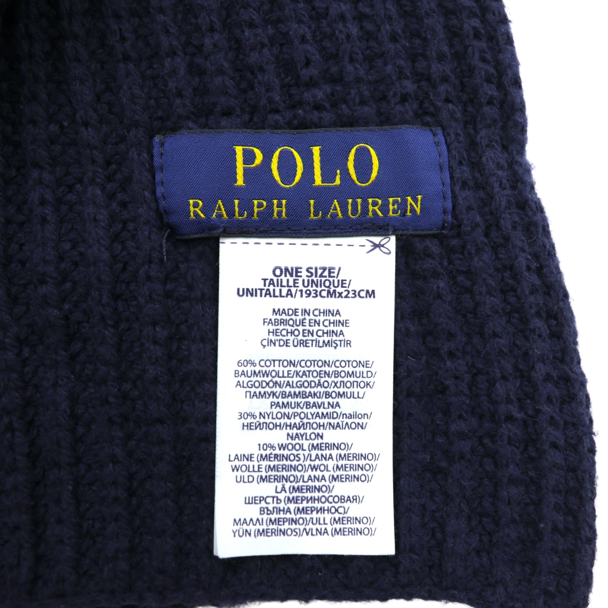 Polo Ralph Lauren Polo Bear Scarf Navy Rib Knit Tuxedo