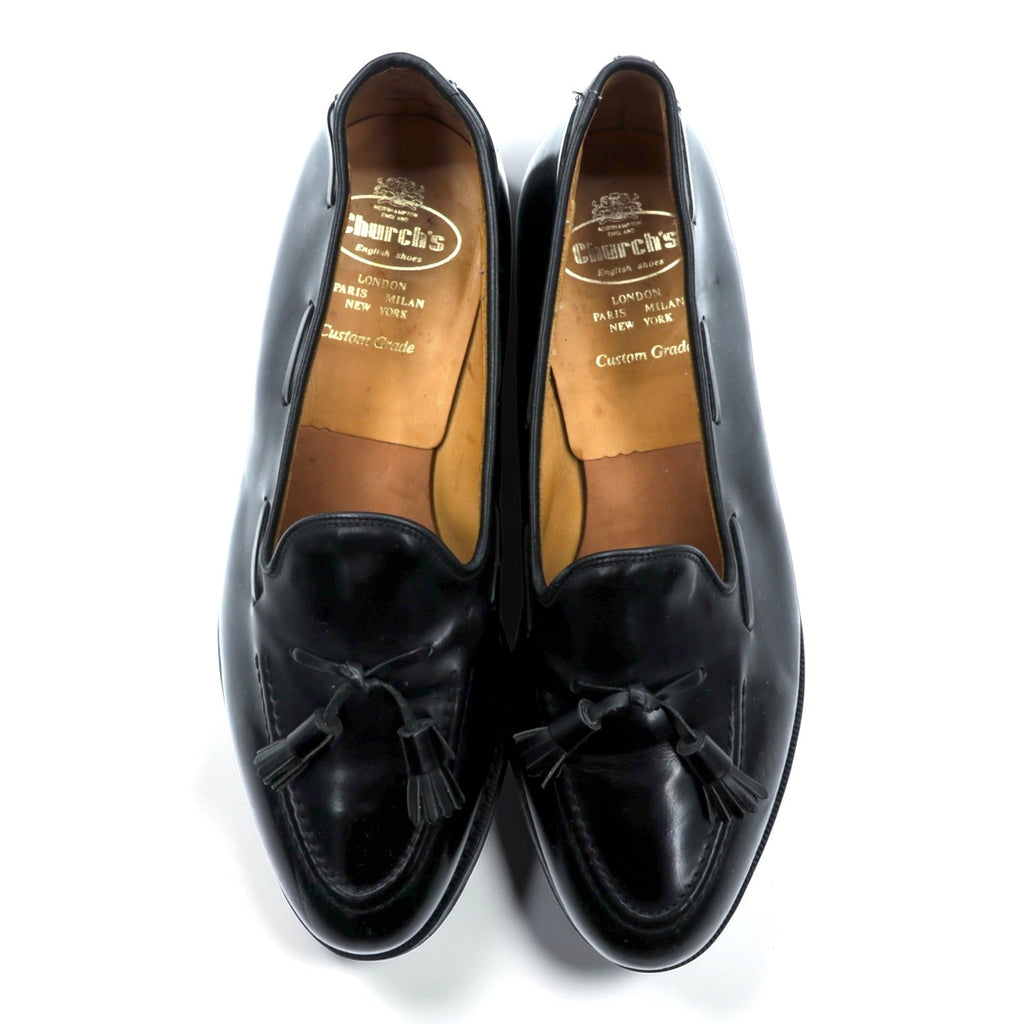 Church's Tassel Loafers KEATS 28cm Black 4 Cities Last 93 Goodyear Welted Polished Binder Calf Moccasin Made in England