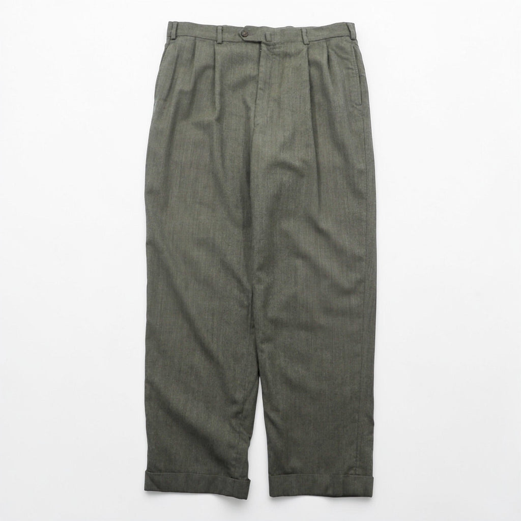 TOMMY HILFIGER 90s Two-Pleat Wide Slacks Pants L Rocket TALON Zip Suspender Buttons Double Cuffs