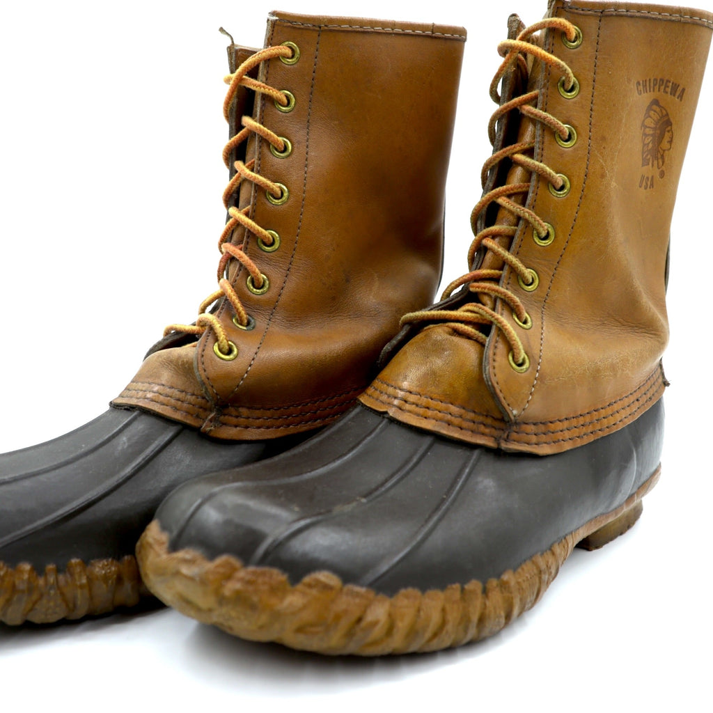CHIPPEWA Duck Boots Rain Boots 27cm Bean Boots Waterproof Rubber Sole Indian Logo