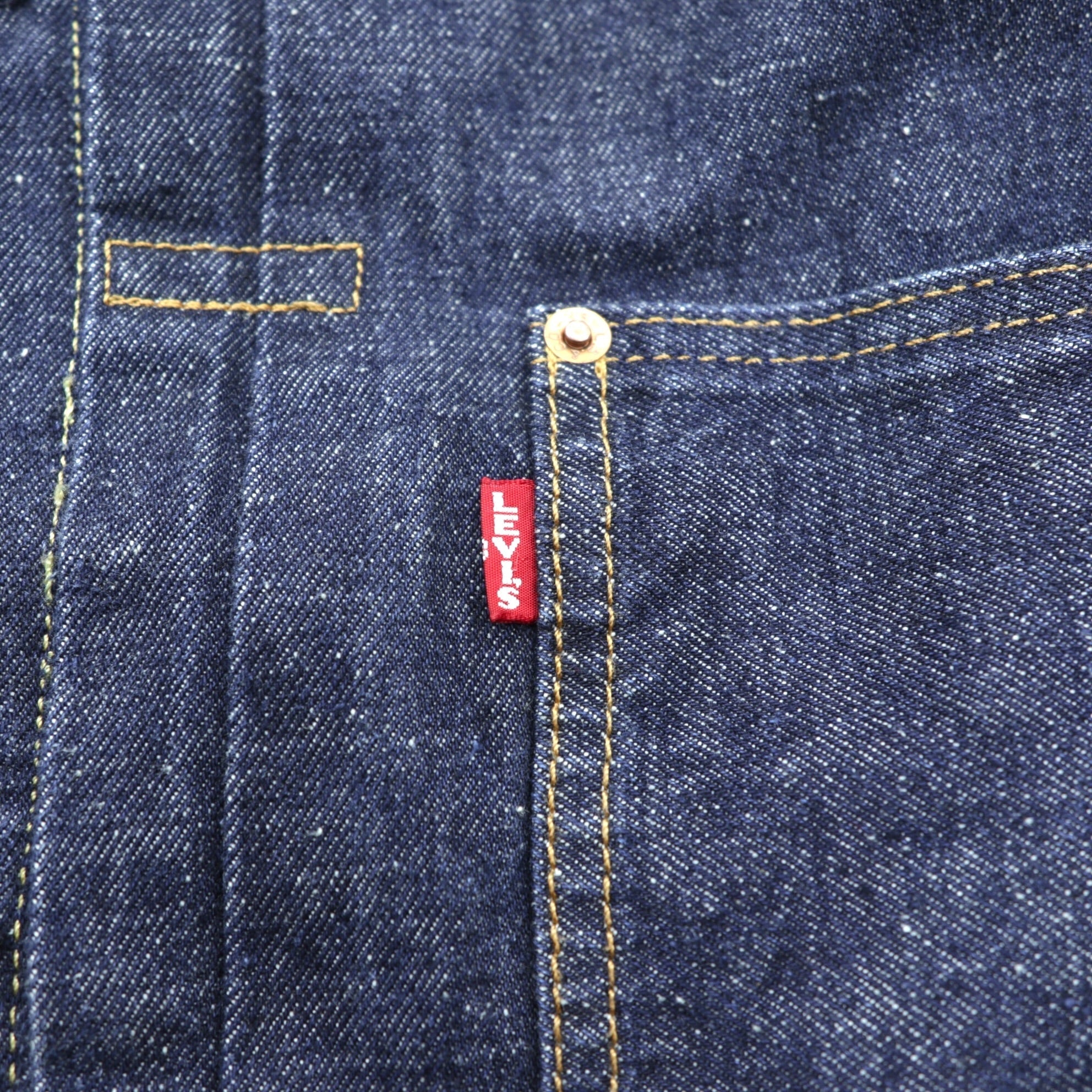 Levi's WWII Model 1st Type Big E Denim Jacket Redline Selvedge Type I Double Pleats Cinch Back Dark Indigo Rigid PREMIUM A3174-0002