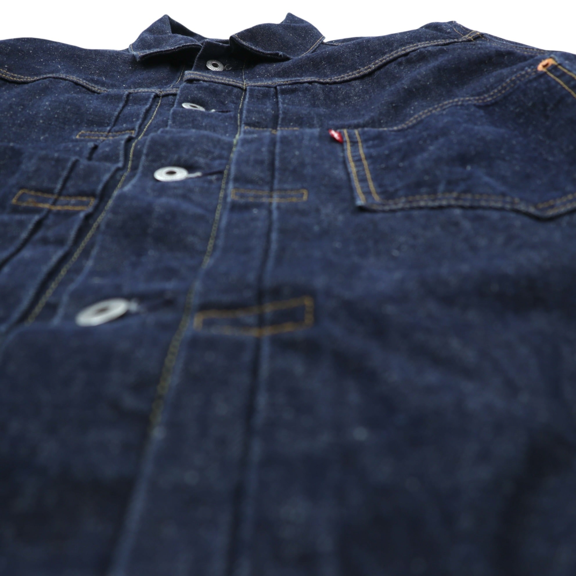 Levi's WWII Model 1st Type Big E Denim Jacket Redline Selvedge Type I Double Pleats Cinch Back Dark Indigo Rigid PREMIUM A3174-0002