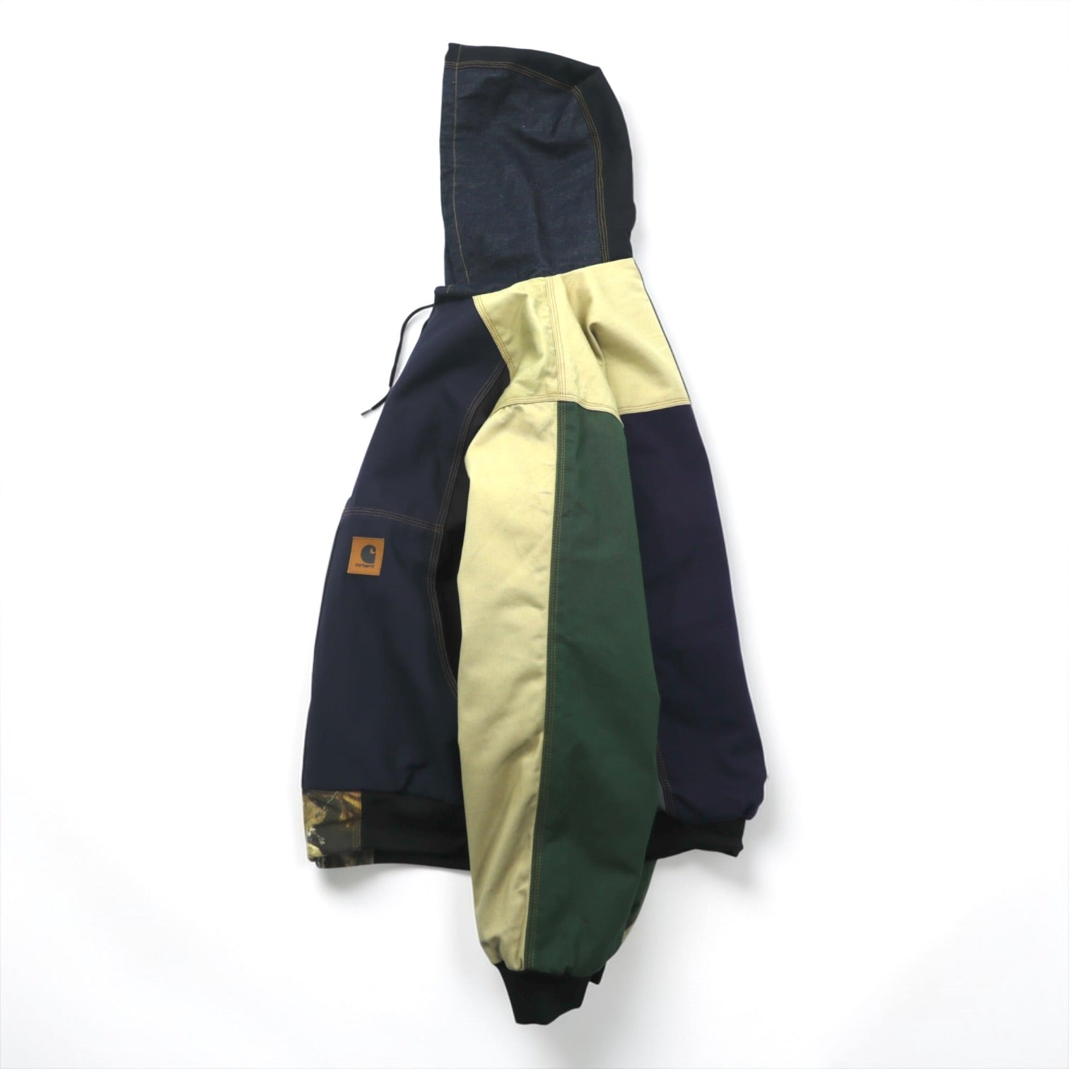 Carhartt Remake Reconstructed Colorblock Duck Active Jacket Hoodie L Multicolor Crazy Pattern