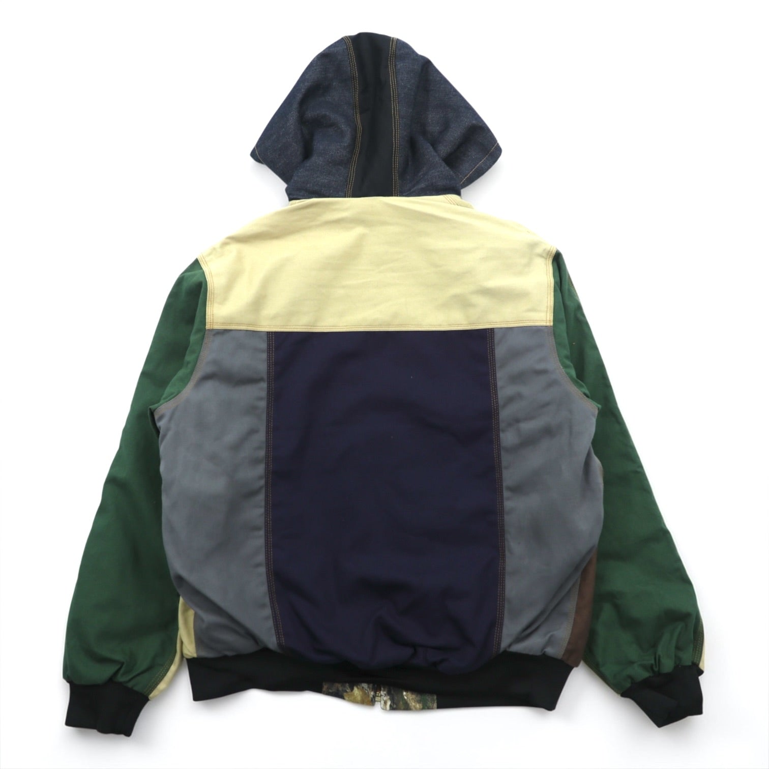 Carhartt Remake Reconstructed Colorblock Duck Active Jacket Hoodie L Multicolor Crazy Pattern