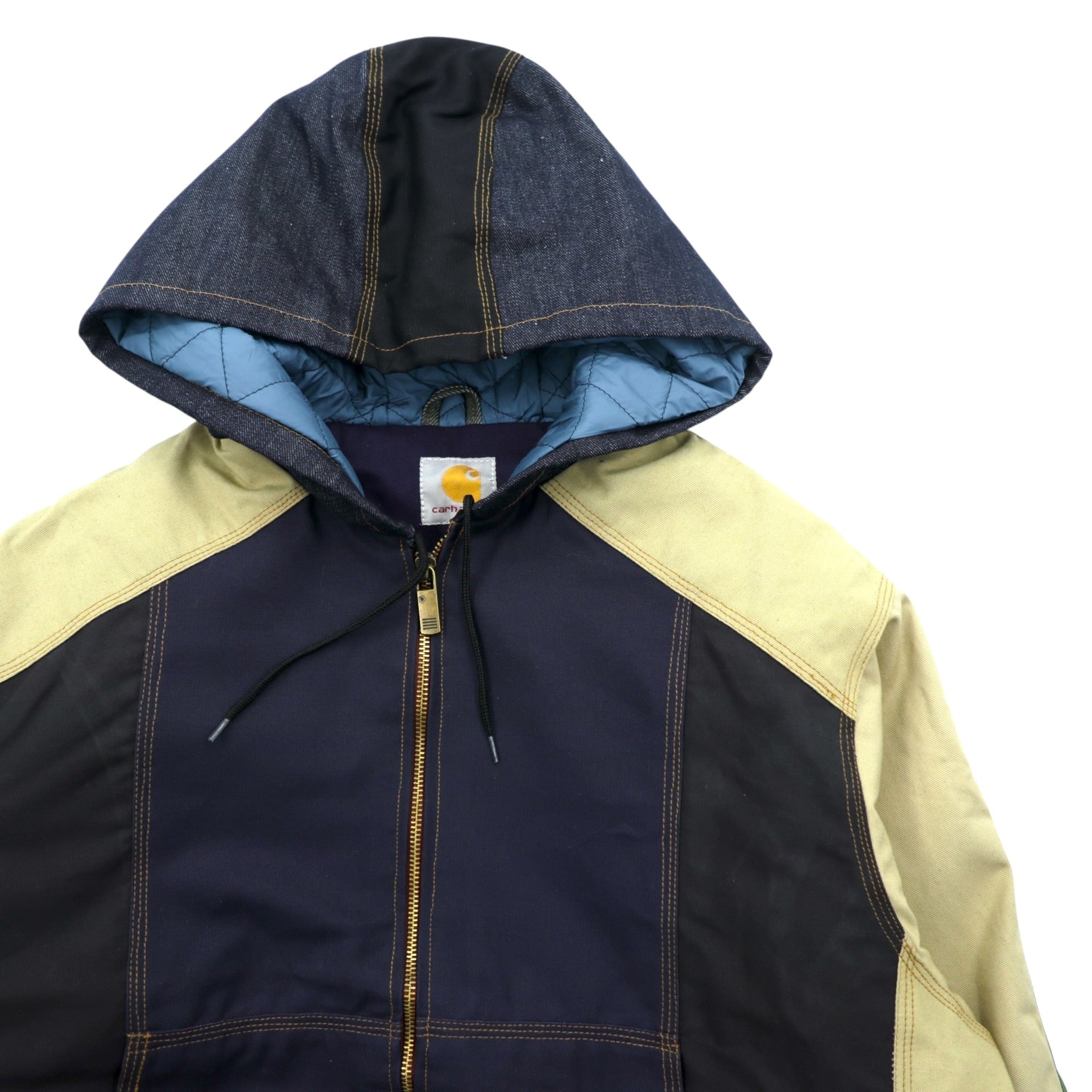 Carhartt Remake Reconstructed Colorblock Duck Active Jacket Hoodie L Multicolor Crazy Pattern