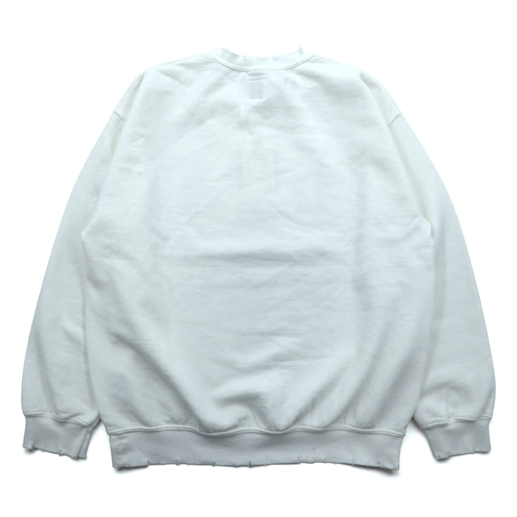 Sasquatchfabrix. Vintage Processed Sweatshirt L White Rodo-sha o Taisetsu ni VINTAGE SWEATSHIRT 22AW-CSS-004