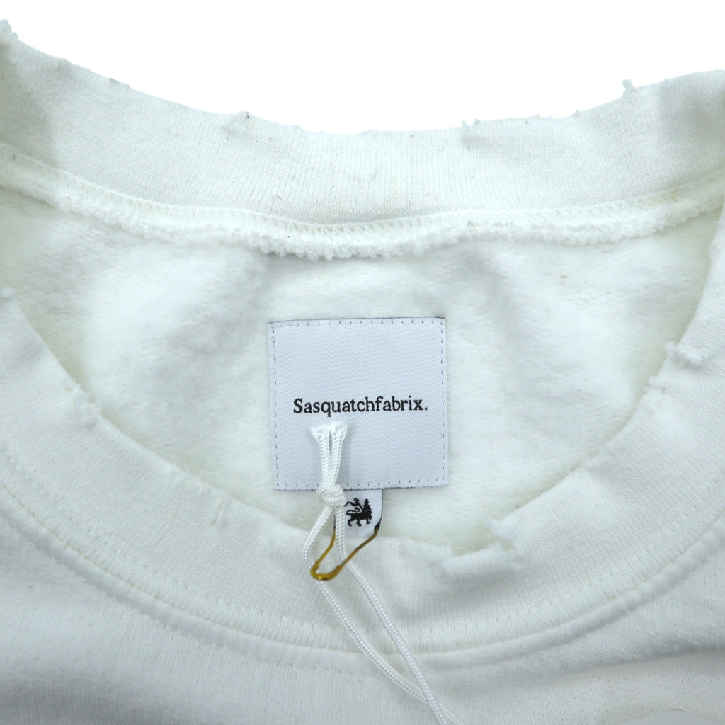 Sasquatchfabrix. Vintage Processed Sweatshirt L White Rodo-sha o Taisetsu ni VINTAGE SWEATSHIRT 22AW-CSS-004