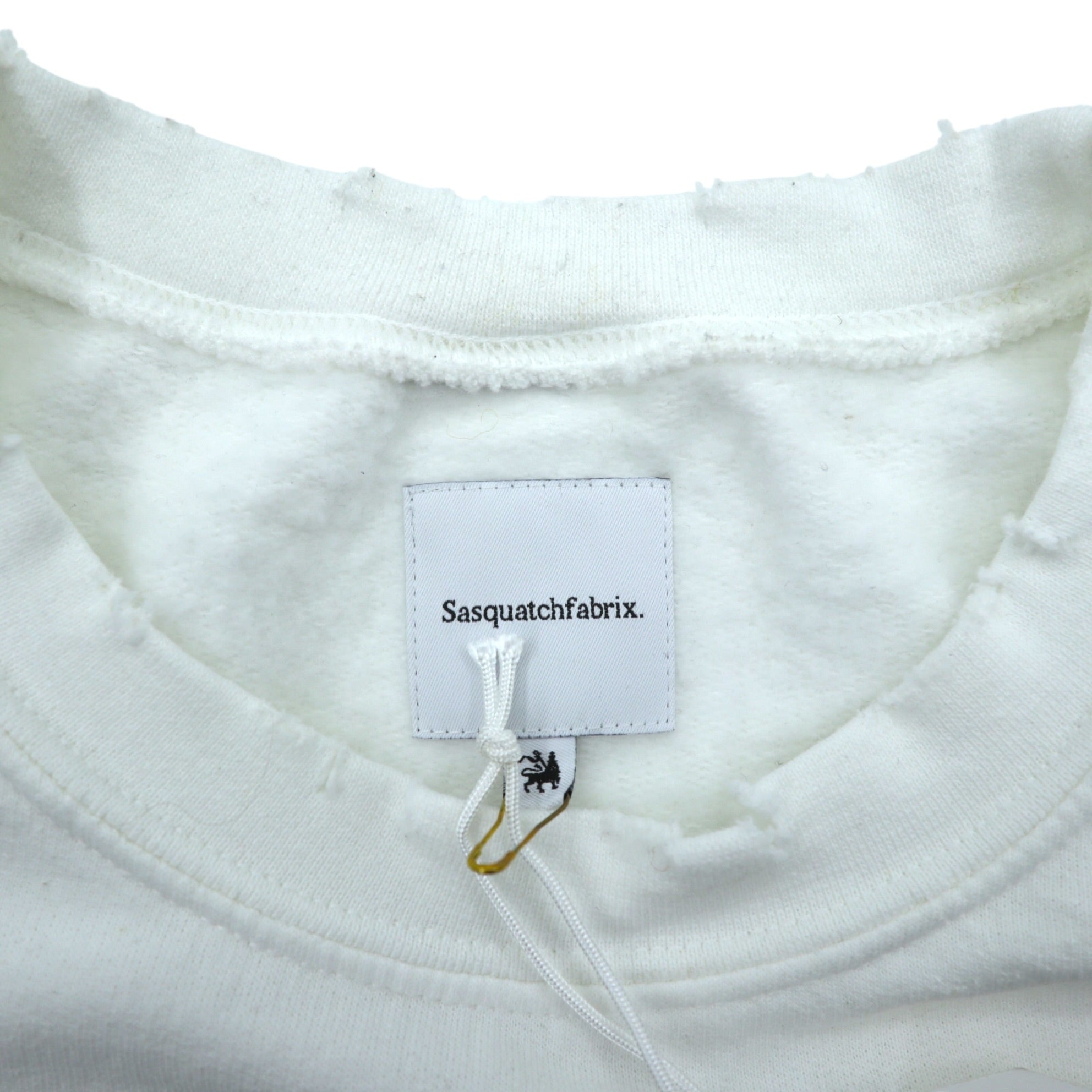 Sasquatchfabrix. Vintage Processed Sweatshirt L White Rodo-sha o Taisetsu ni VINTAGE SWEATSHIRT 22AW-CSS-004