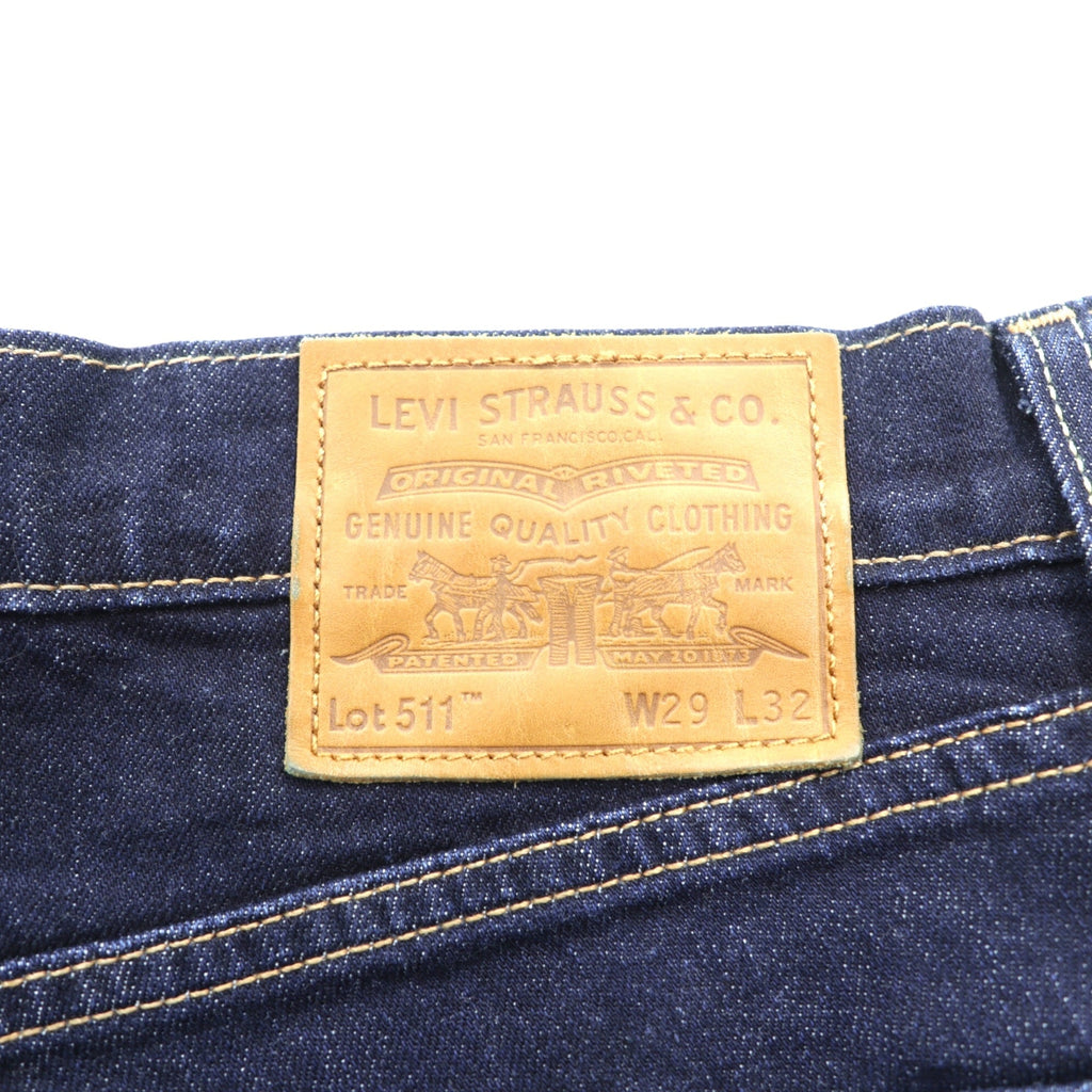 Levi's Big E 511 Slim Fit Stretch Denim Pants Jeans S Indigo Leather Patch PREMIUM 04511-2406