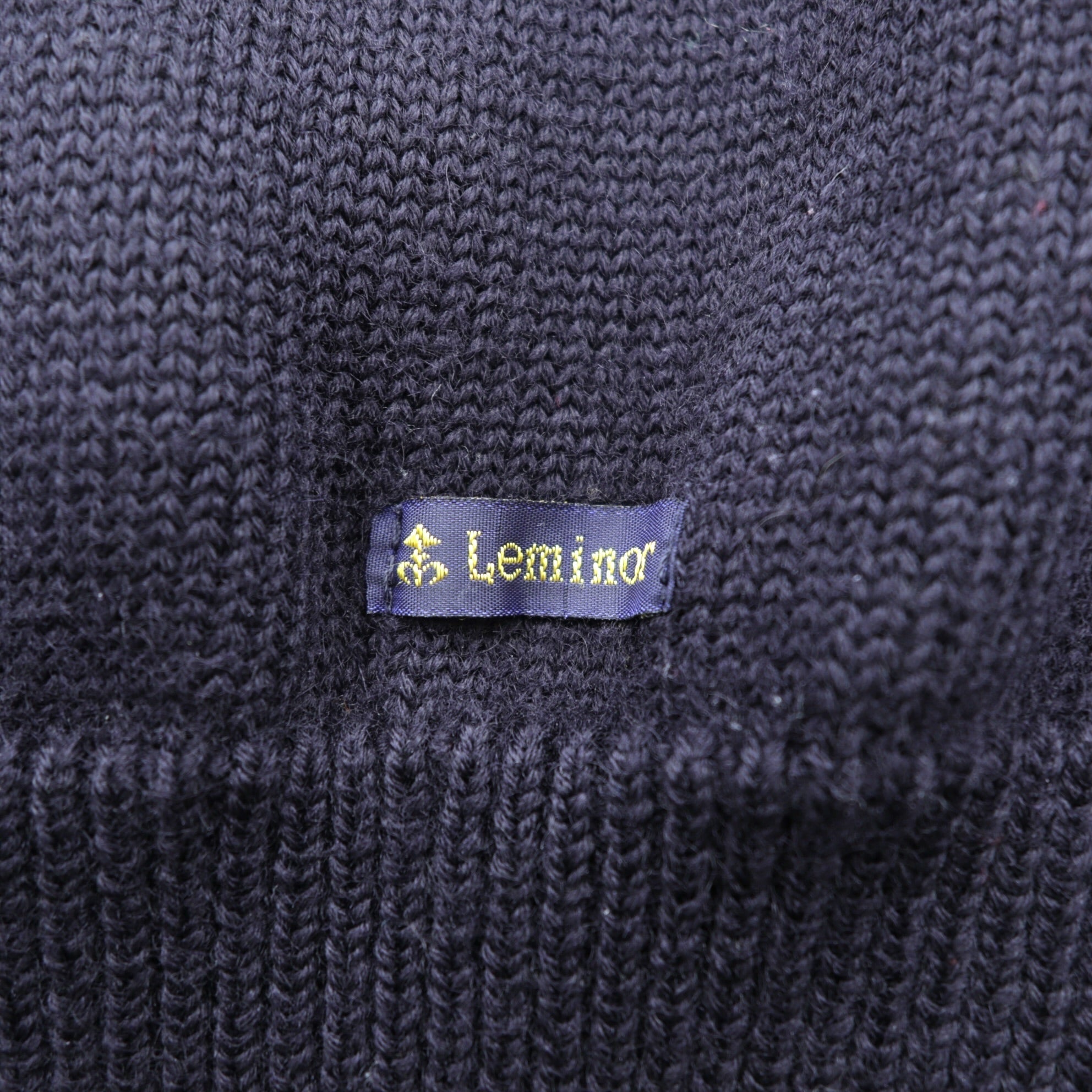 Le minor 90年代 フランス製 ヴィンテージ ニット セーター L ネイビー ケーブル編み