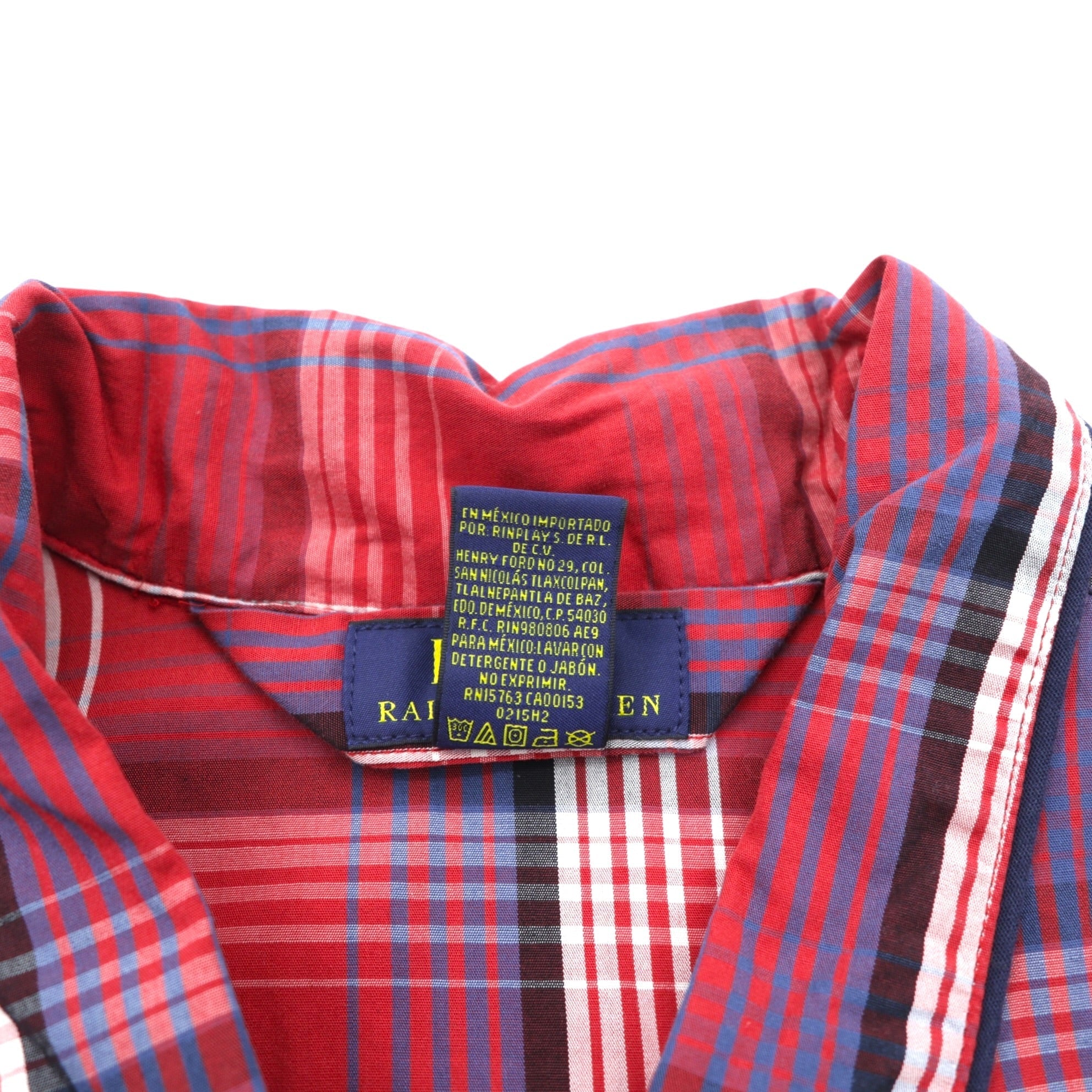 Polo Ralph Lauren Pajama Shirt L Red Plaid Chest Pocket Small Pony Embroidery