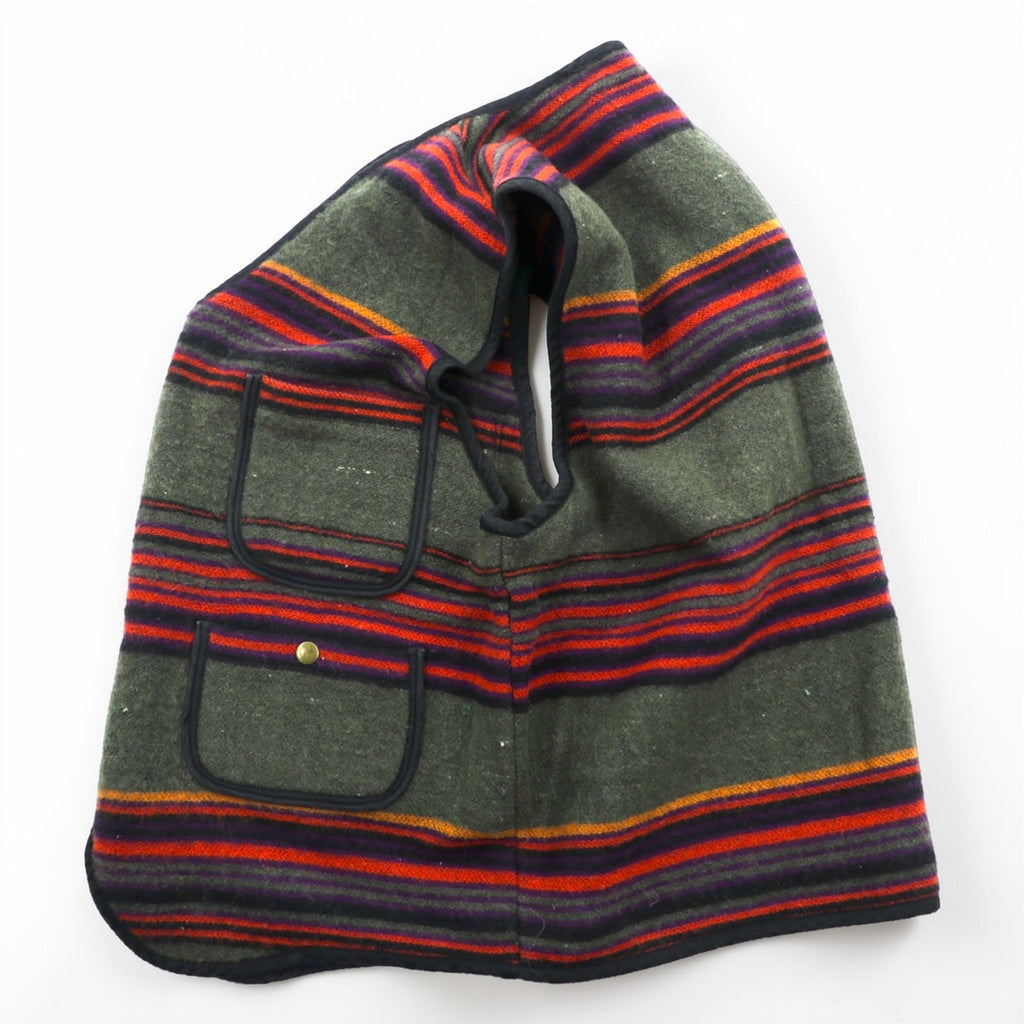 HIGH SIERRA 90s Vintage Tweed Zip-Up Vest L Striped Multicolor Wool Outdoor 4 Pockets
