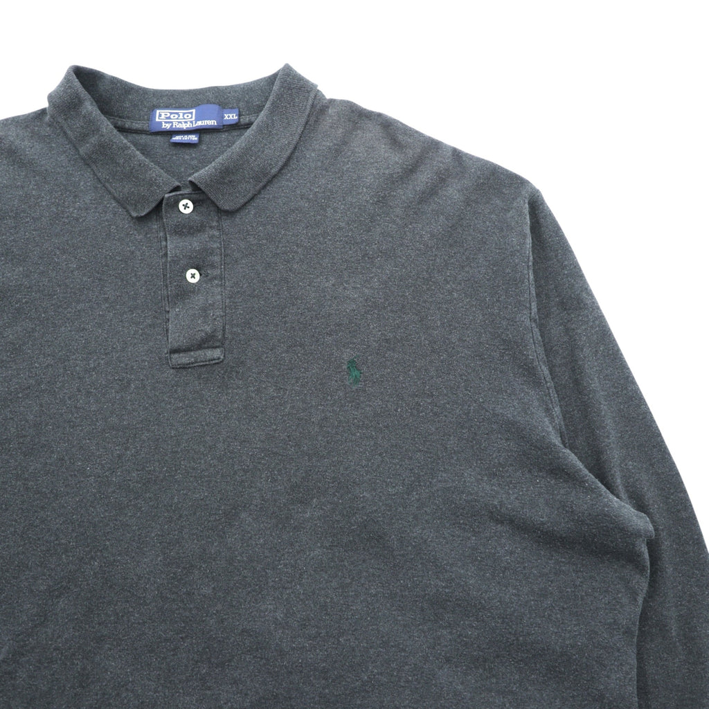 Polo Ralph Lauren 90s Polo Shirt Rugby Shirt 2XL Gray Made in Peru Small Pony Embroidery Big Size
