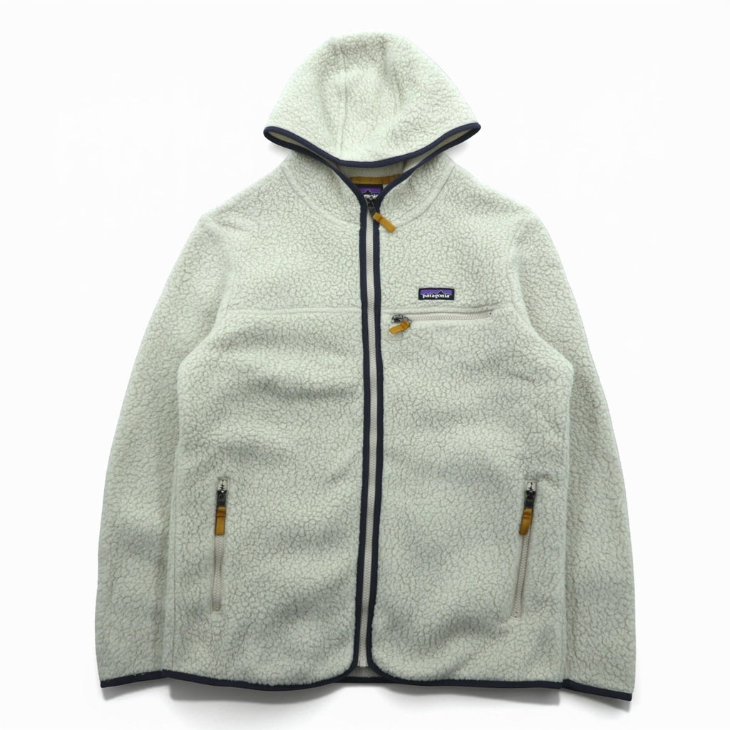 Patagonia Retro Pile Hoodie Fleece Jacket L Beige Pelican Zip-up Hoodie 22806