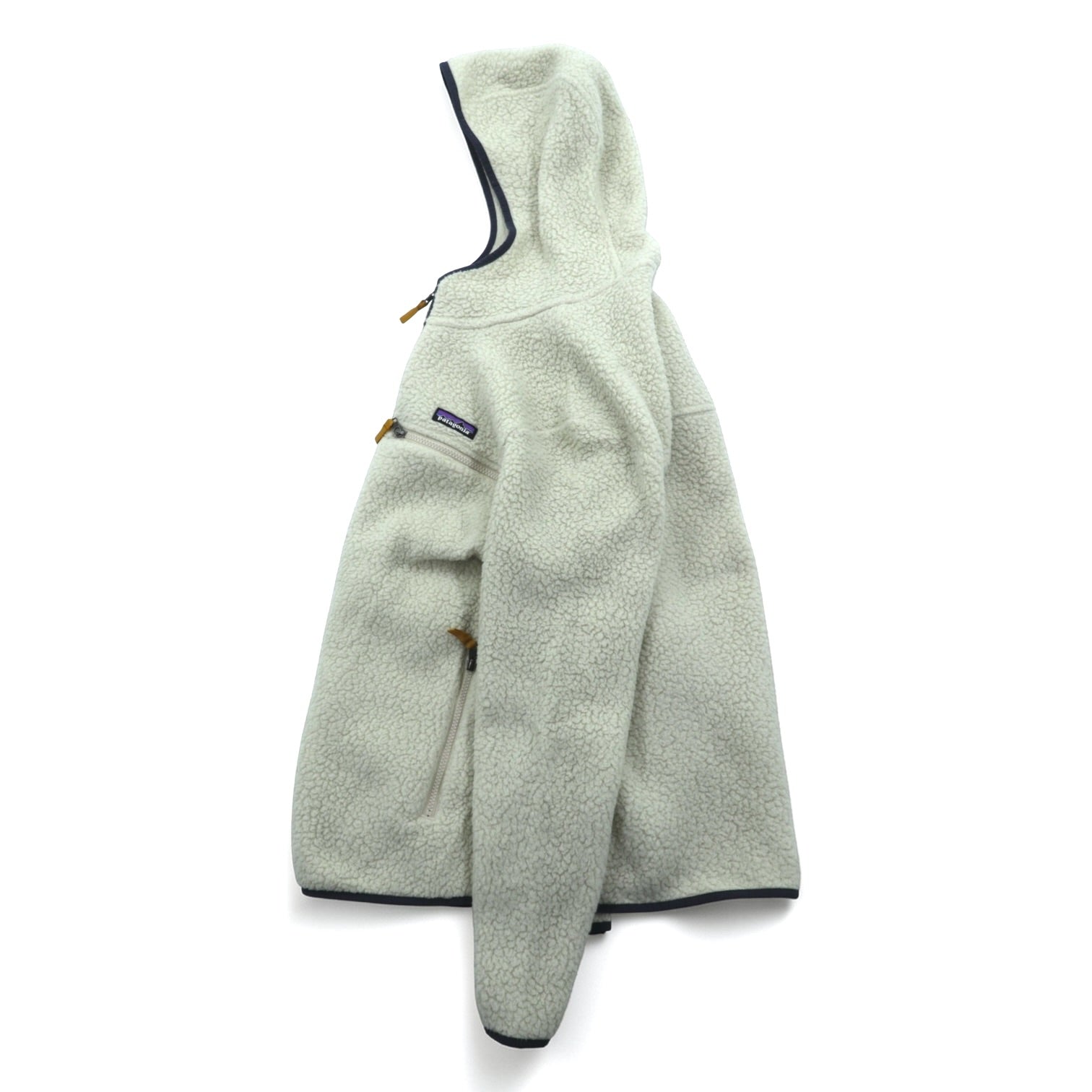 Patagonia Retro Pile Hoodie Fleece Jacket L Beige Pelican Zip-up Hoodie 22806