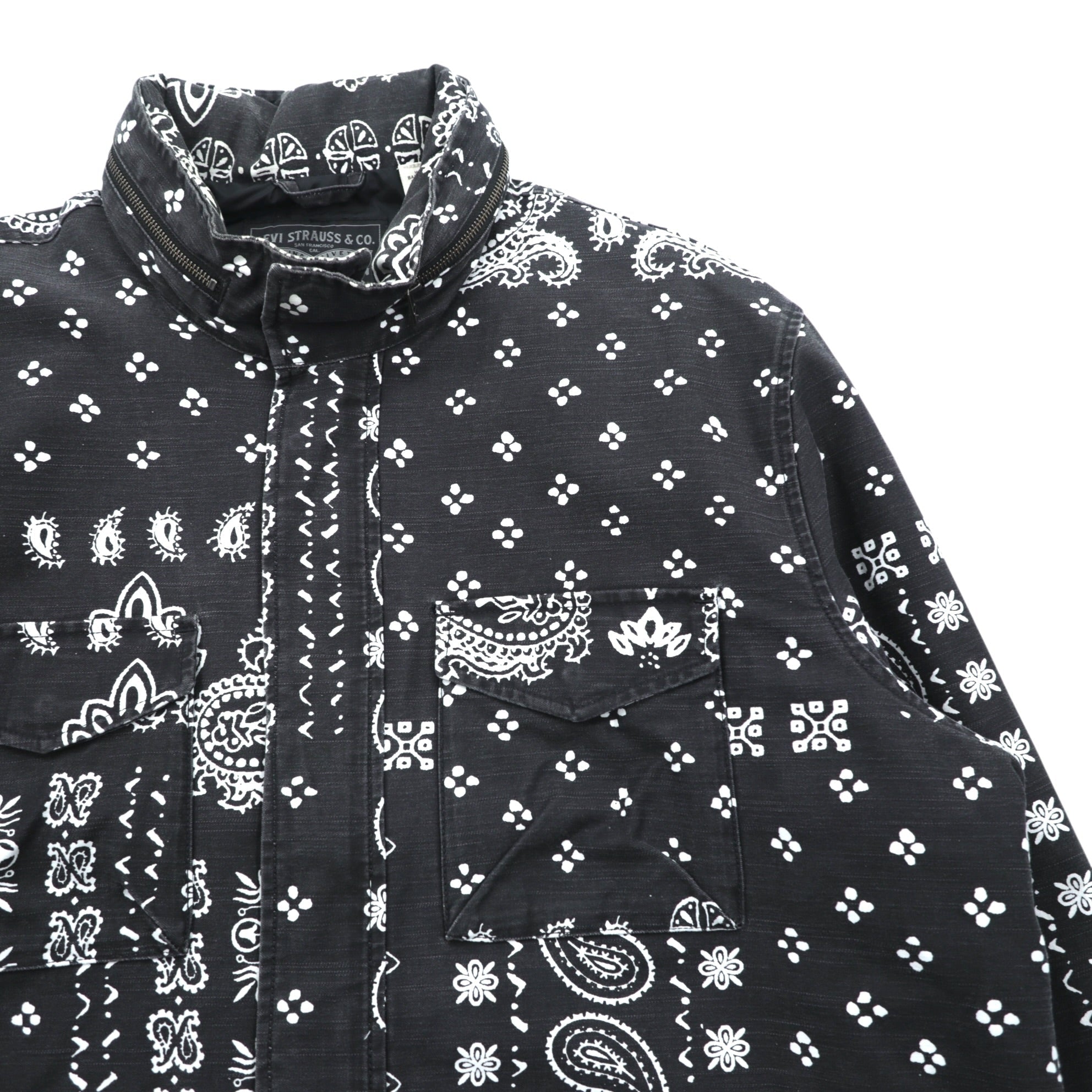Levi's フィールドコート ミリタリージャケット XL ペイズリー フード収納 KEARNY FIELD COAT BANDANA REMIX A4419-0003