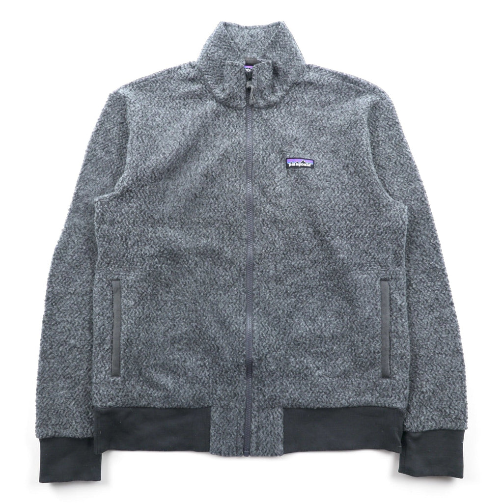 Patagonia Woolyester Fleece Jacket M Stand Collar Gray Full Zip Blouson 26935