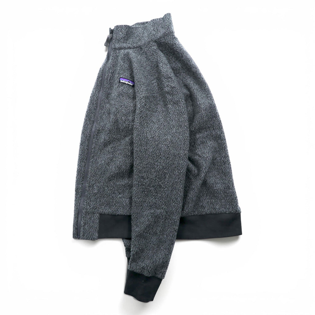 Patagonia Woolyester Fleece Jacket M Stand Collar Gray Full Zip Blouson 26935