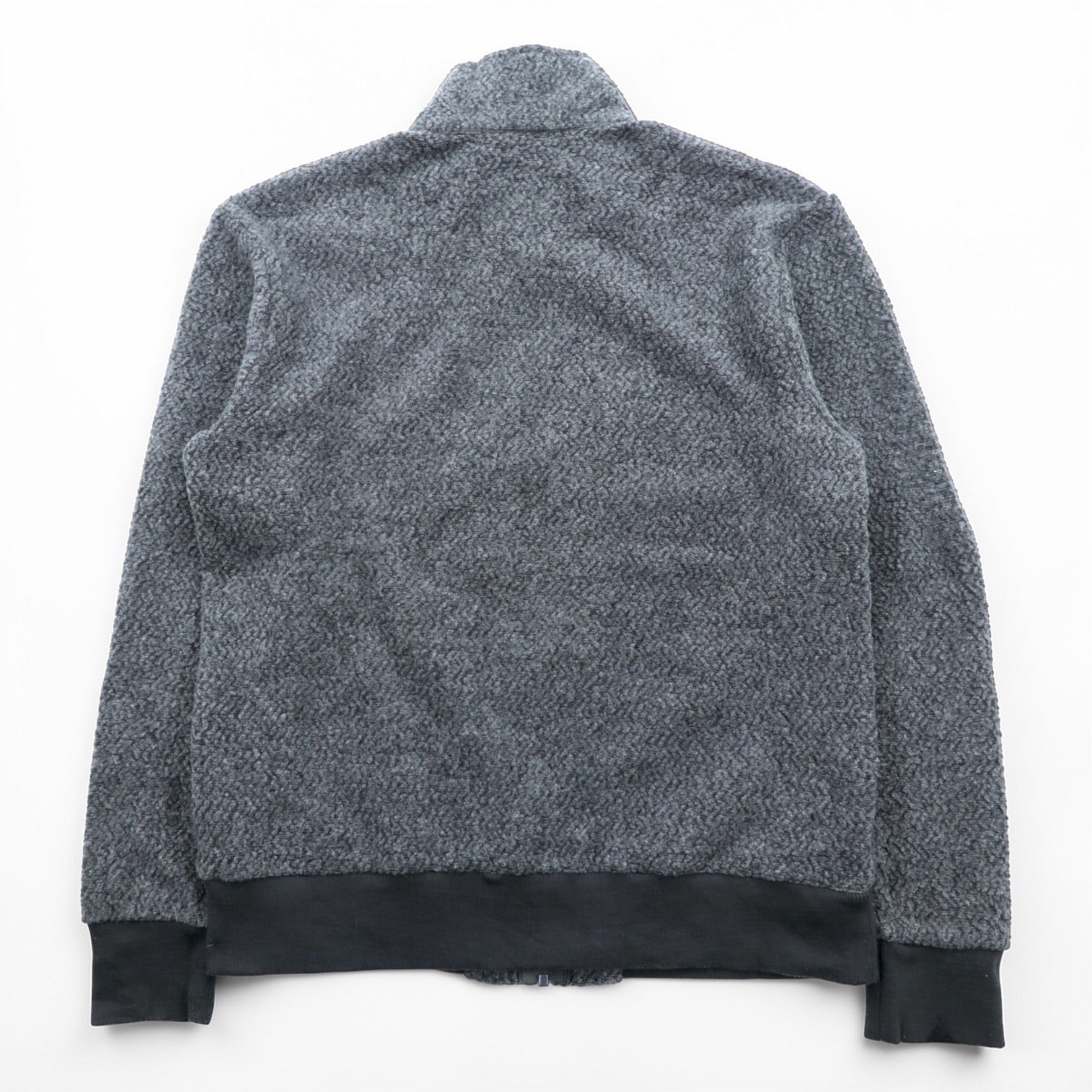 Patagonia Woolyester Fleece Jacket M Stand Collar Gray Full Zip Blouson 26935