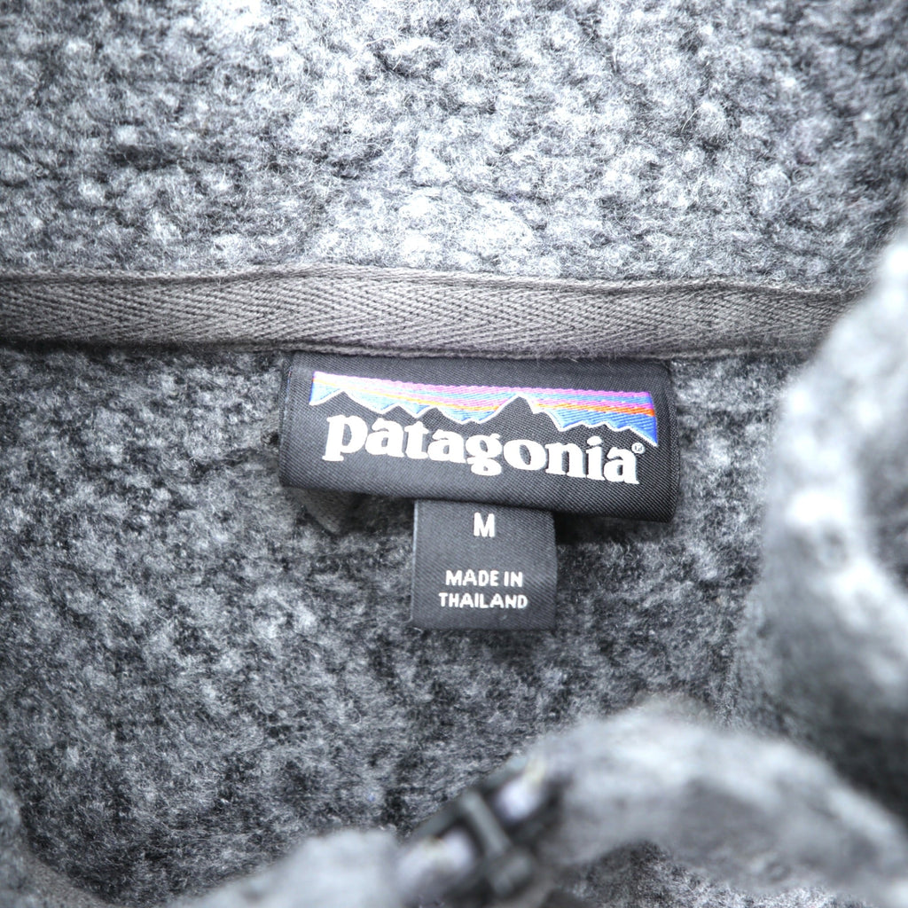 Patagonia Woolyester Fleece Jacket M Stand Collar Gray Full Zip Blouson 26935