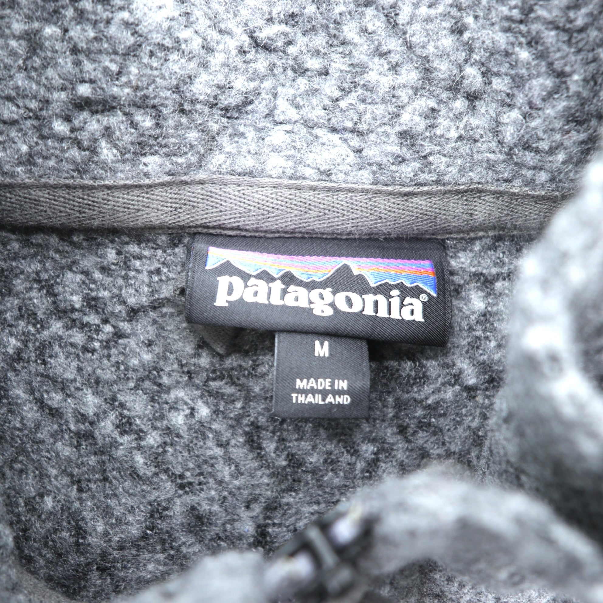 Patagonia Woolyester Fleece Jacket M Stand Collar Gray Full Zip Blouson 26935