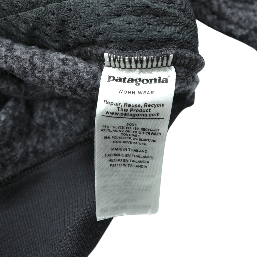 Patagonia Woolyester Fleece Jacket M Stand Collar Gray Full Zip Blouson 26935