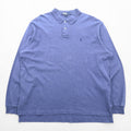 Polo Ralph Lauren 90s Long Sleeve Polo Shirt Rugby Shirt 2XL Blue Small Pony Logo Embroidery Made in Peru