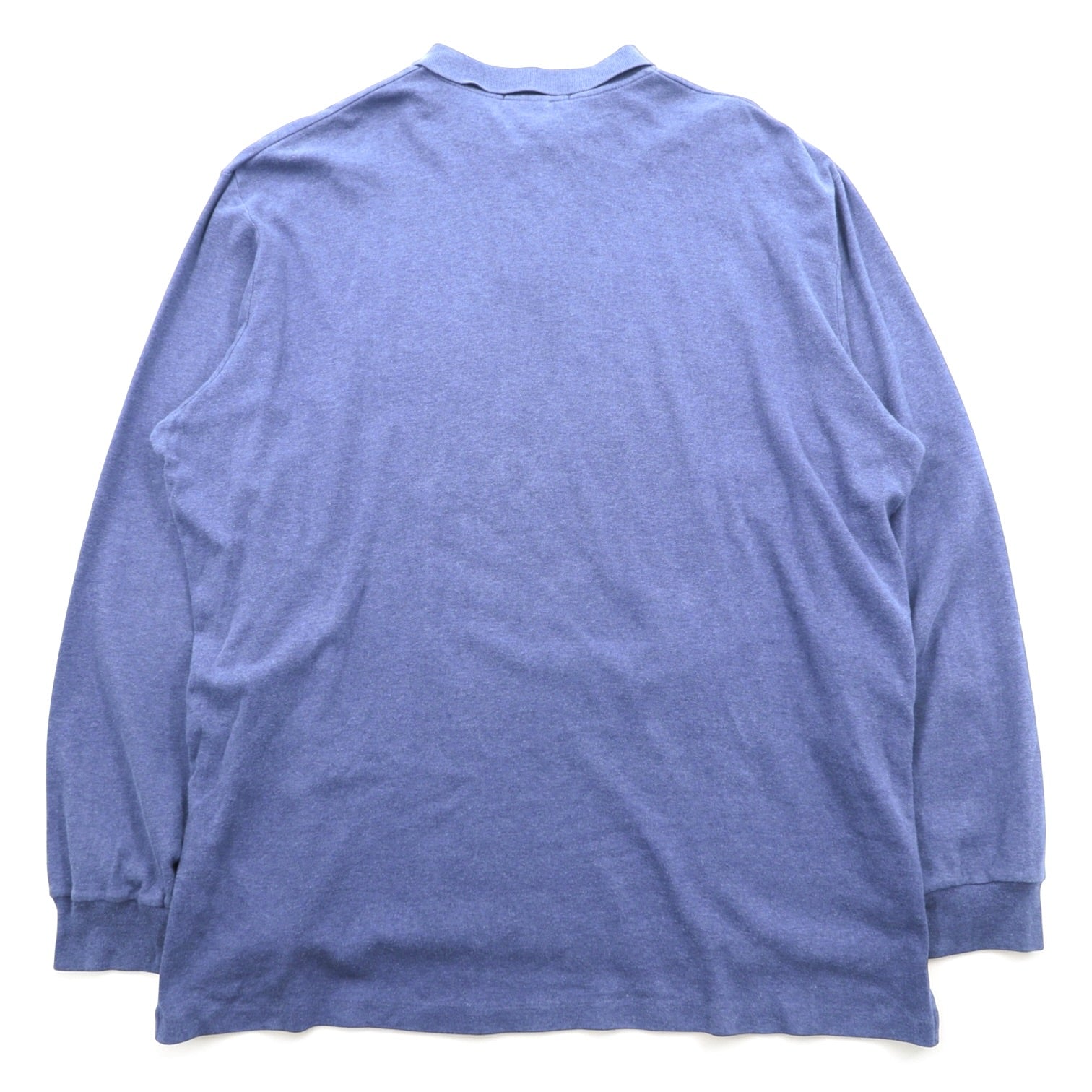 Polo Ralph Lauren 90s Long Sleeve Polo Shirt Rugby Shirt 2XL Blue Small Pony Logo Embroidery Made in Peru