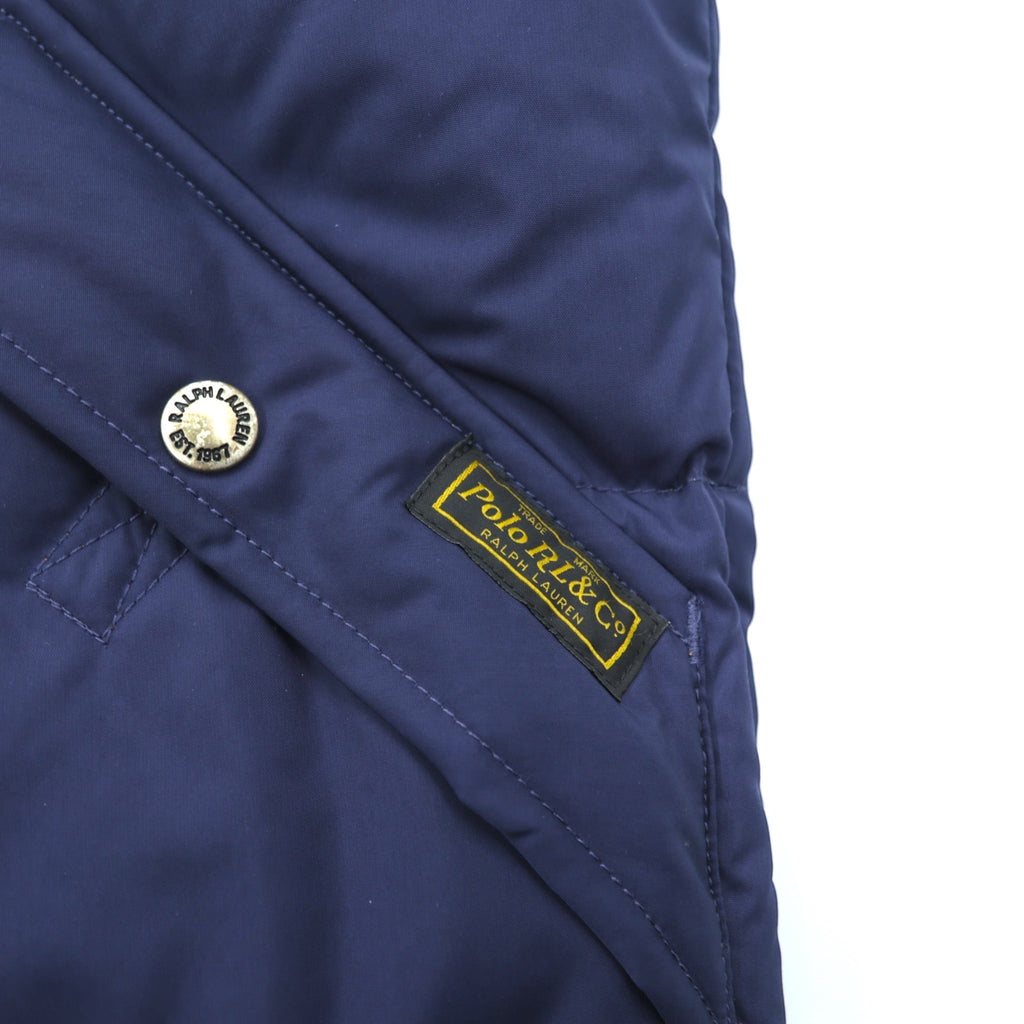 Polo Ralph Lauren ホワイトダック ダウンベスト M ネイビー ドローコード スモールポニー ロゴ 刺繍