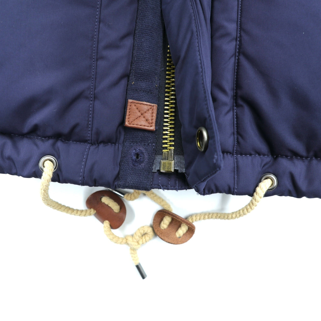 Polo Ralph Lauren ホワイトダック ダウンベスト M ネイビー ドローコード スモールポニー ロゴ 刺繍