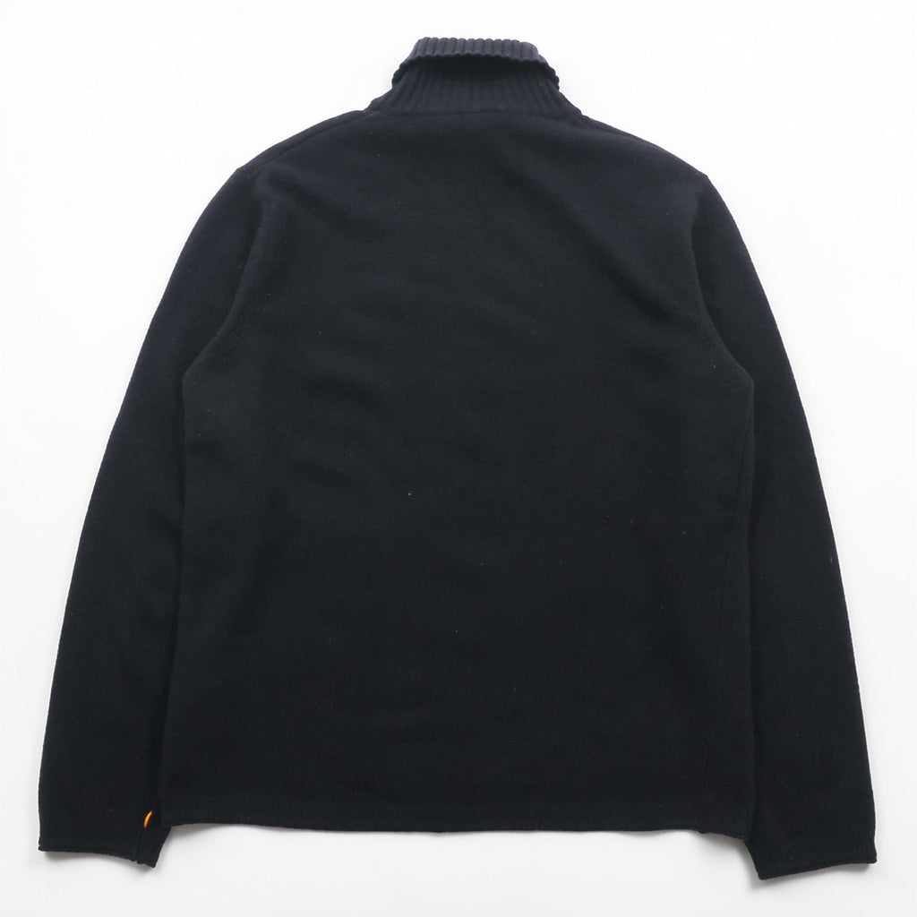 HUGO BOSS タートルネック ニット セーター XL ブラック 羊毛 ラムウール VIRGIN WOOL ハイネック