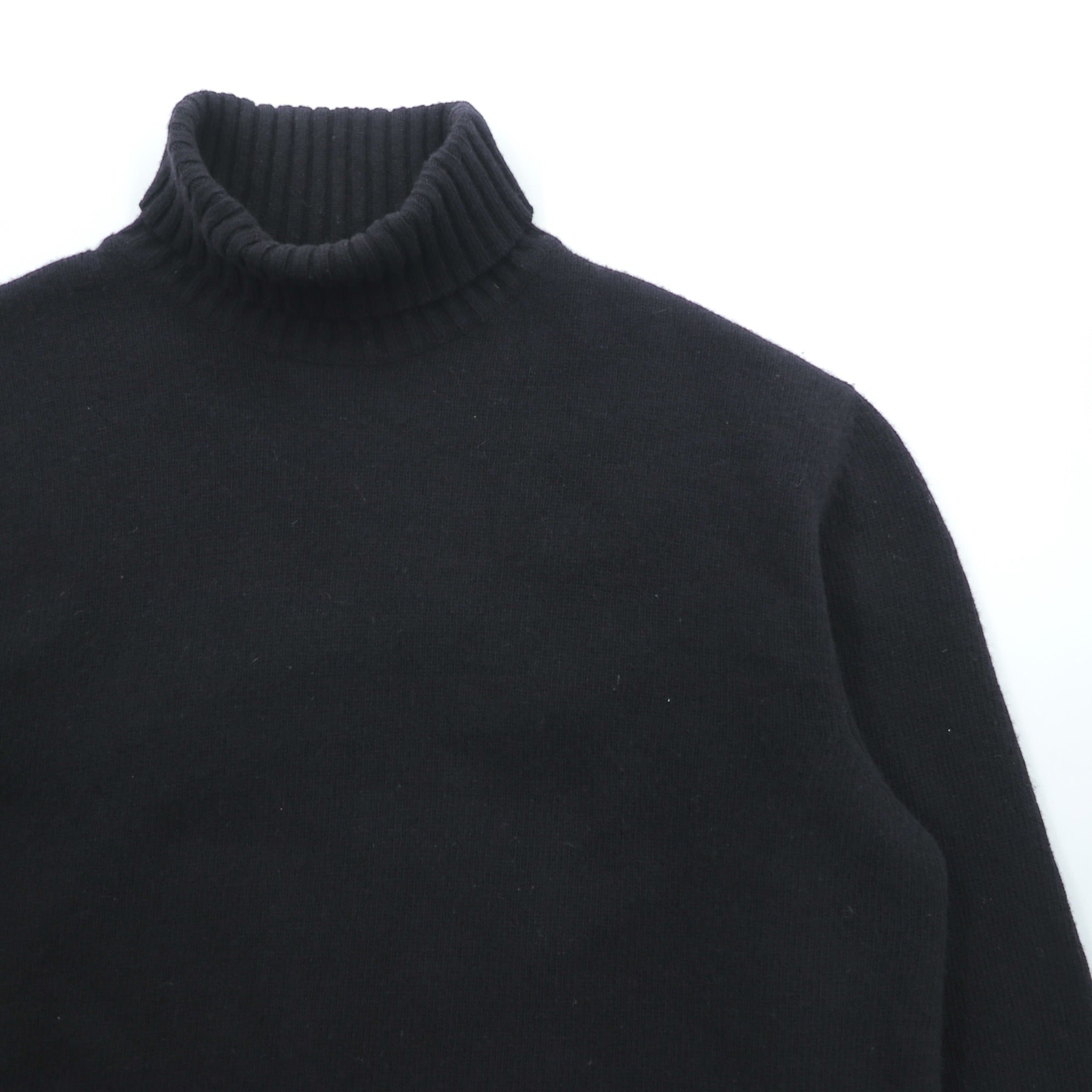 HUGO BOSS タートルネック ニット セーター XL ブラック 羊毛 ラムウール VIRGIN WOOL ハイネック