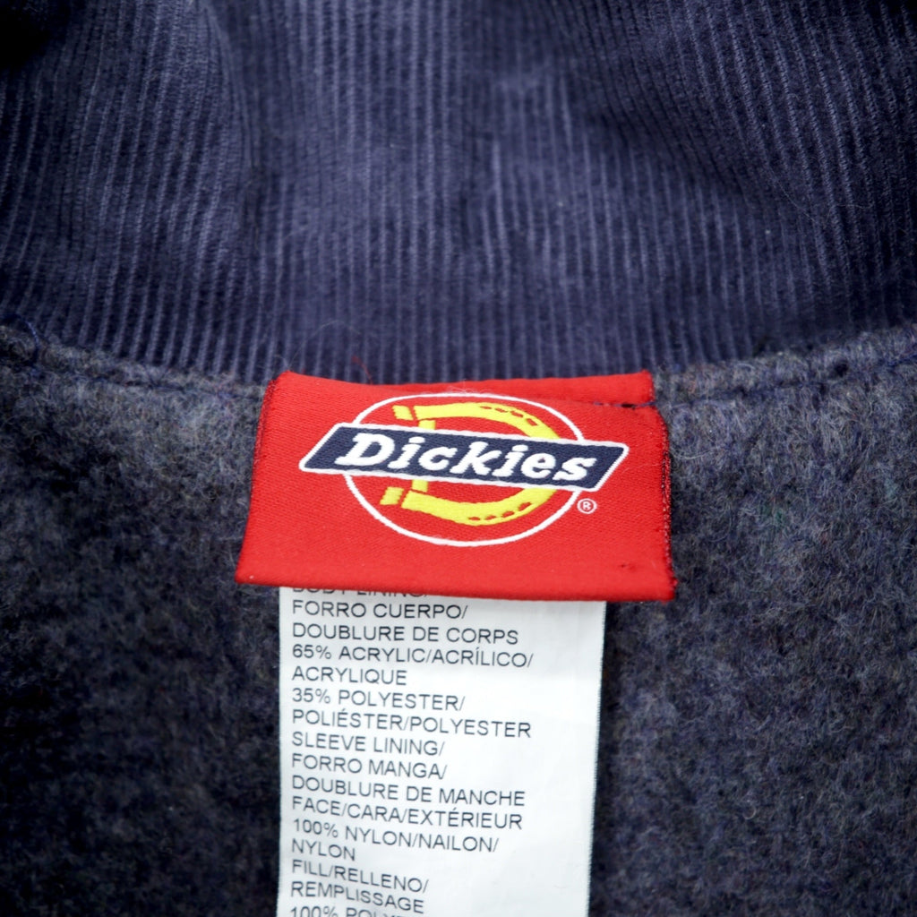 Dickies 90s Denim Chore Coat Coverall Work Jacket L Indigo Corduroy Collar Blanket Lined 3494NB
