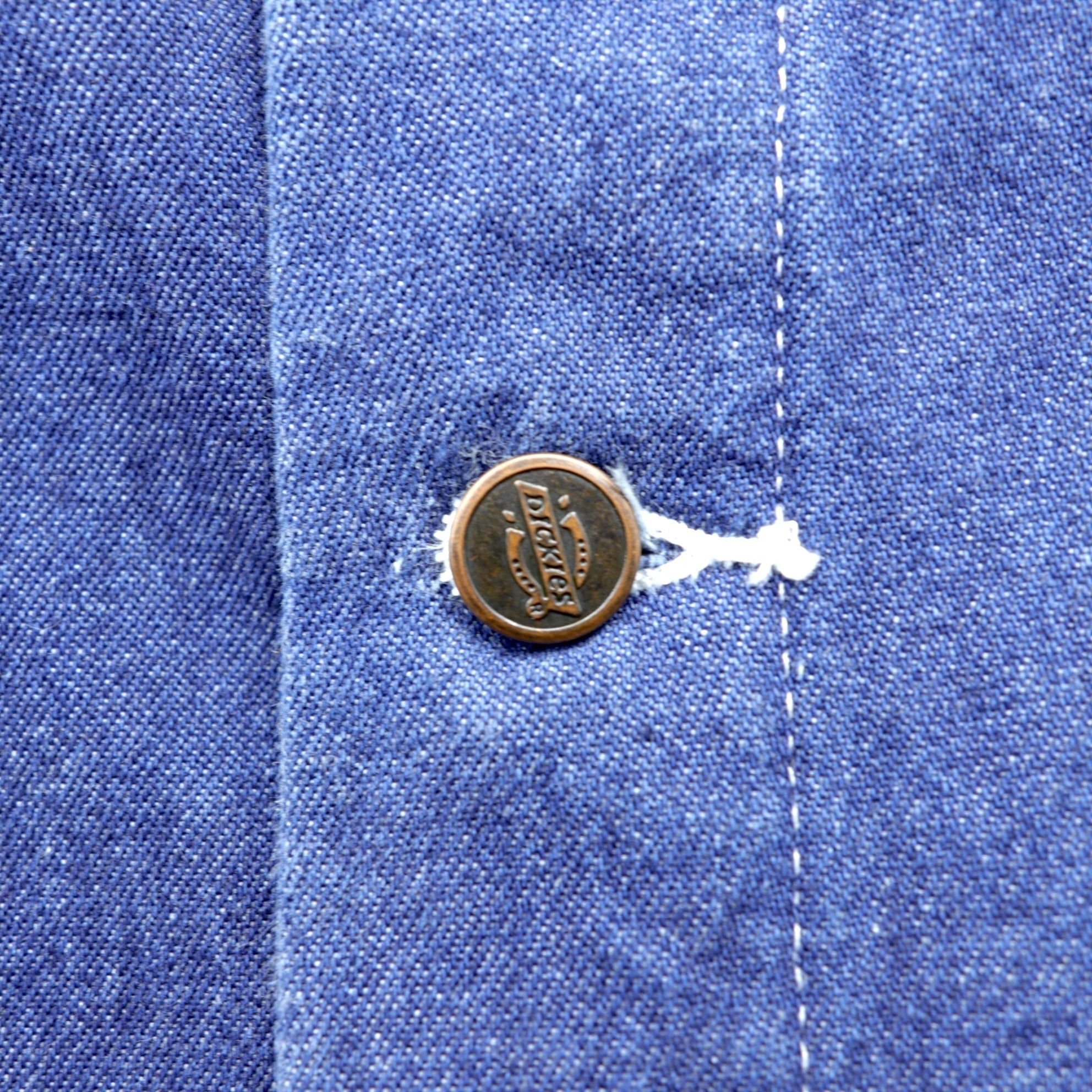 Dickies 90s Denim Chore Coat Coverall Work Jacket L Indigo Corduroy Collar Blanket Lined 3494NB