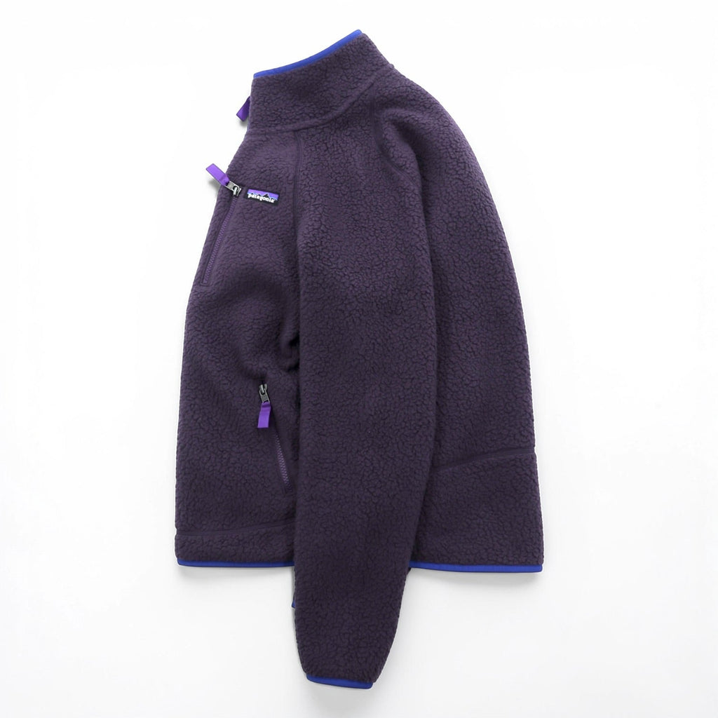 Patagonia レトロパイル フリースジャケット S パープル フルジップ ハイネック 22801