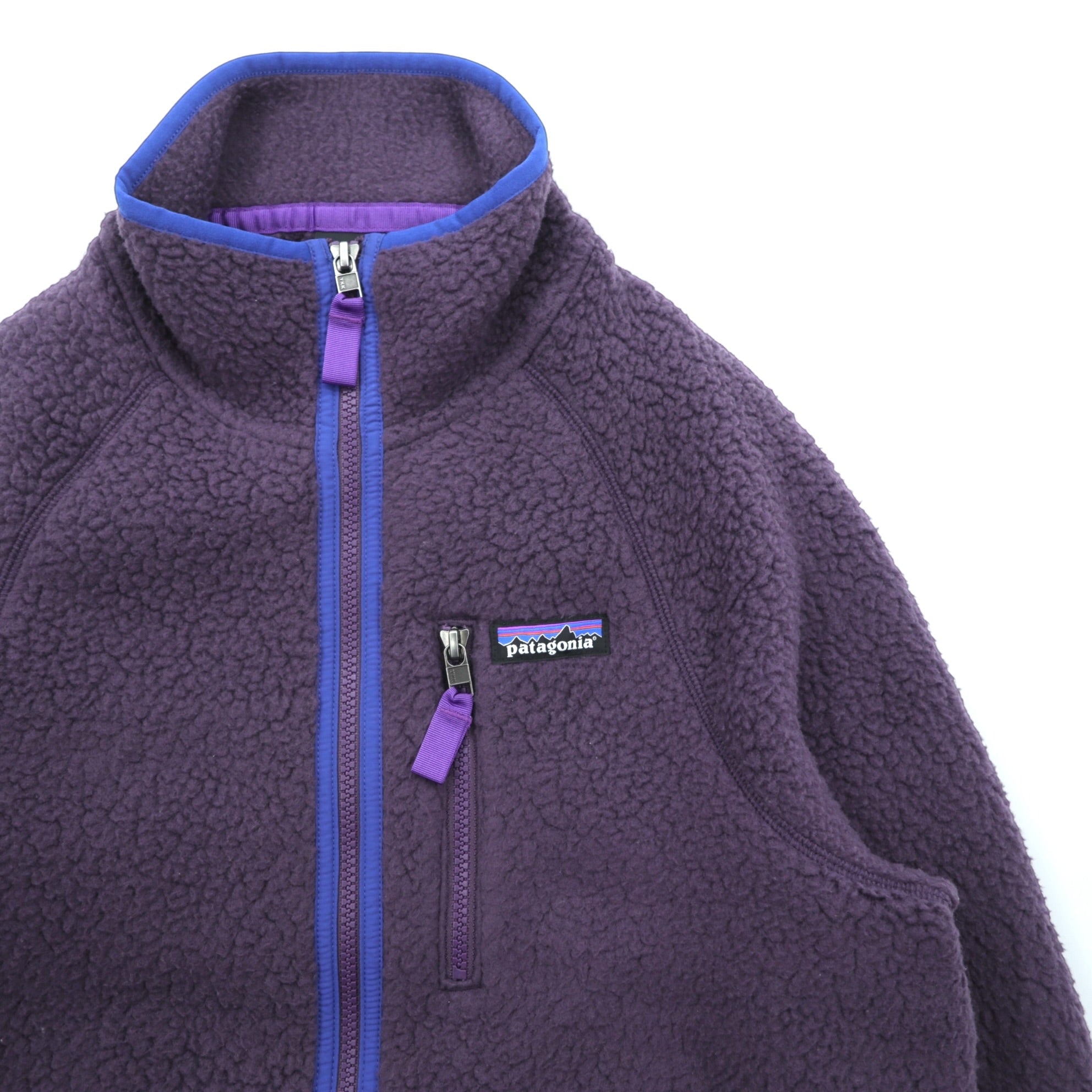 Patagonia レトロパイル フリースジャケット S パープル フルジップ ハイネック 22801