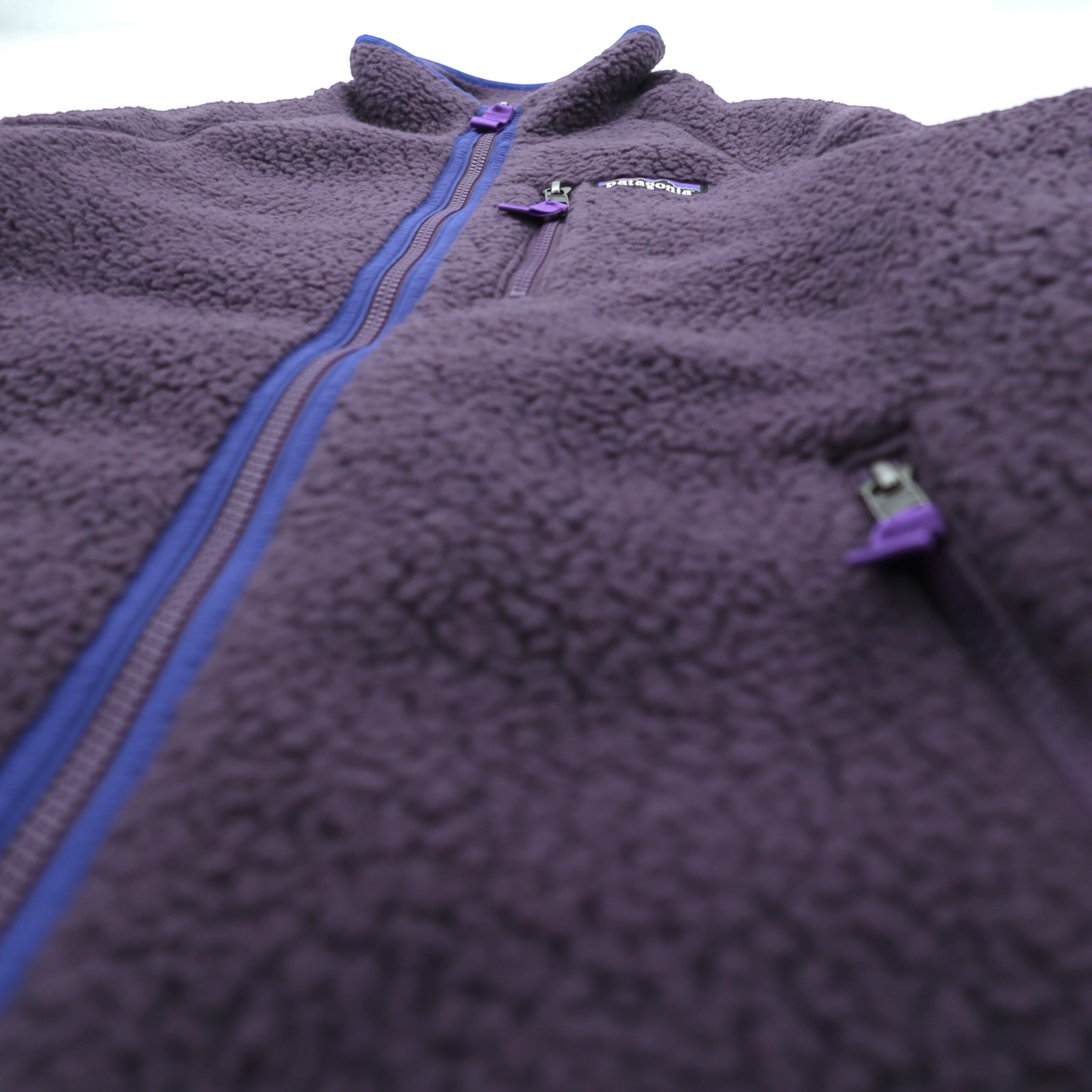 Patagonia レトロパイル フリースジャケット S パープル フルジップ ハイネック 22801