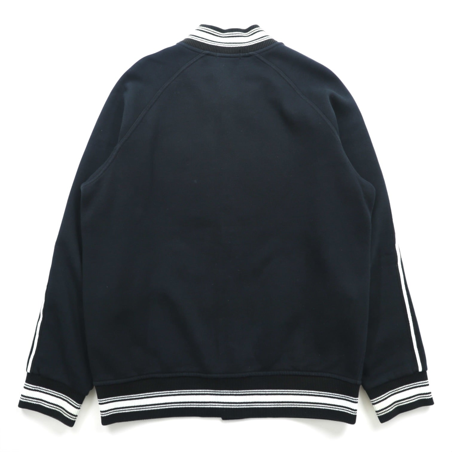 Polo Ralph Lauren Lettered Stadium Jacket Sweatshirt L Black Patch P Ribbed Line