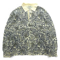 HUGO BOSS 90s Vintage Polo Knit Sweater XL Beige All-over Paisley