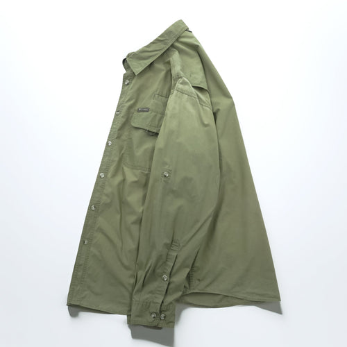 Columbia アウトドア 長袖 シャツ L カーキ フィッシング メッシュ ベンチレーション AM7617