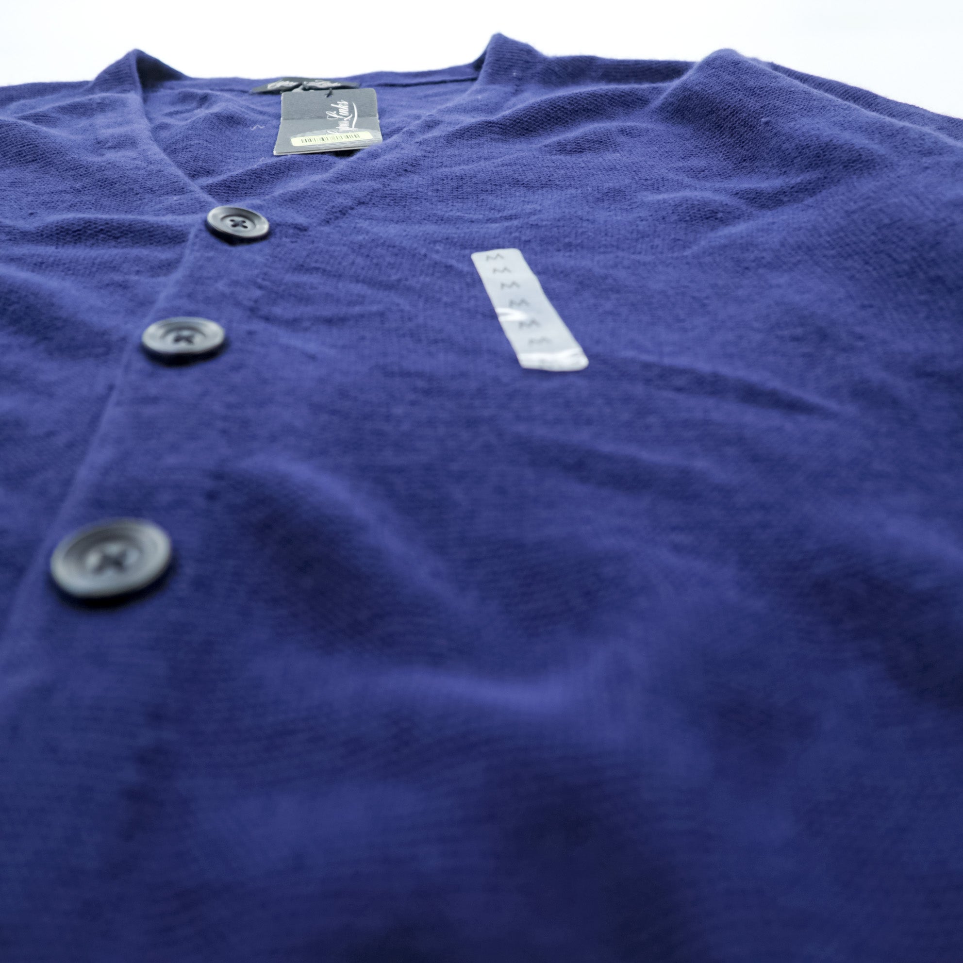 Cypress Links V-Neck Knit Cardigan M Navy Acrylic Unused