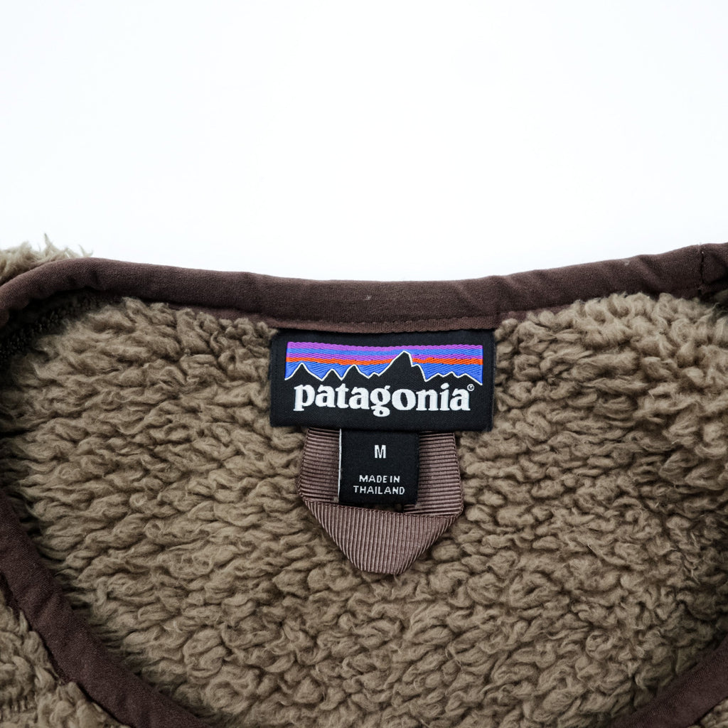 Patagonia Los Gatos Crew Boa Fleece Pullover M Brown Chest Pocket Side Pockets STY25895 FA22