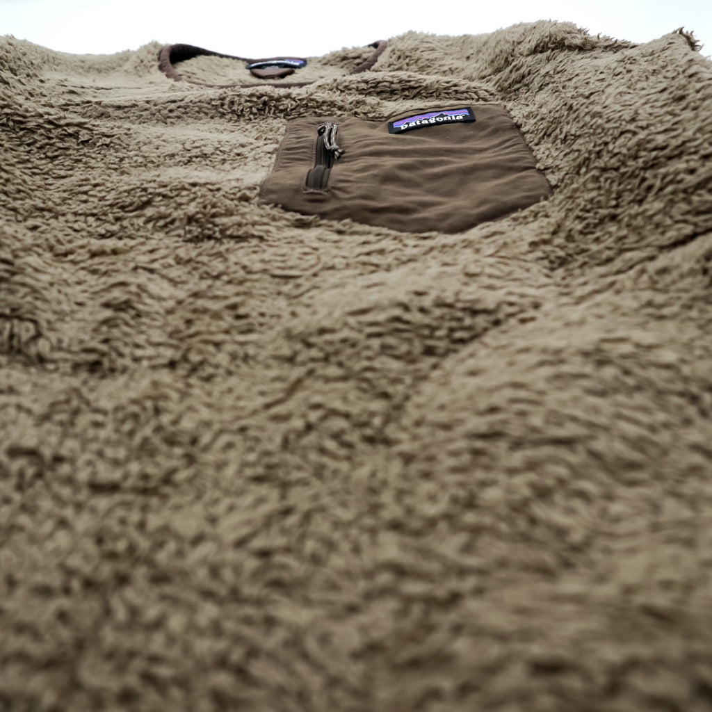 Patagonia Los Gatos Crew Boa Fleece Pullover M Brown Chest Pocket Side Pockets STY25895 FA22