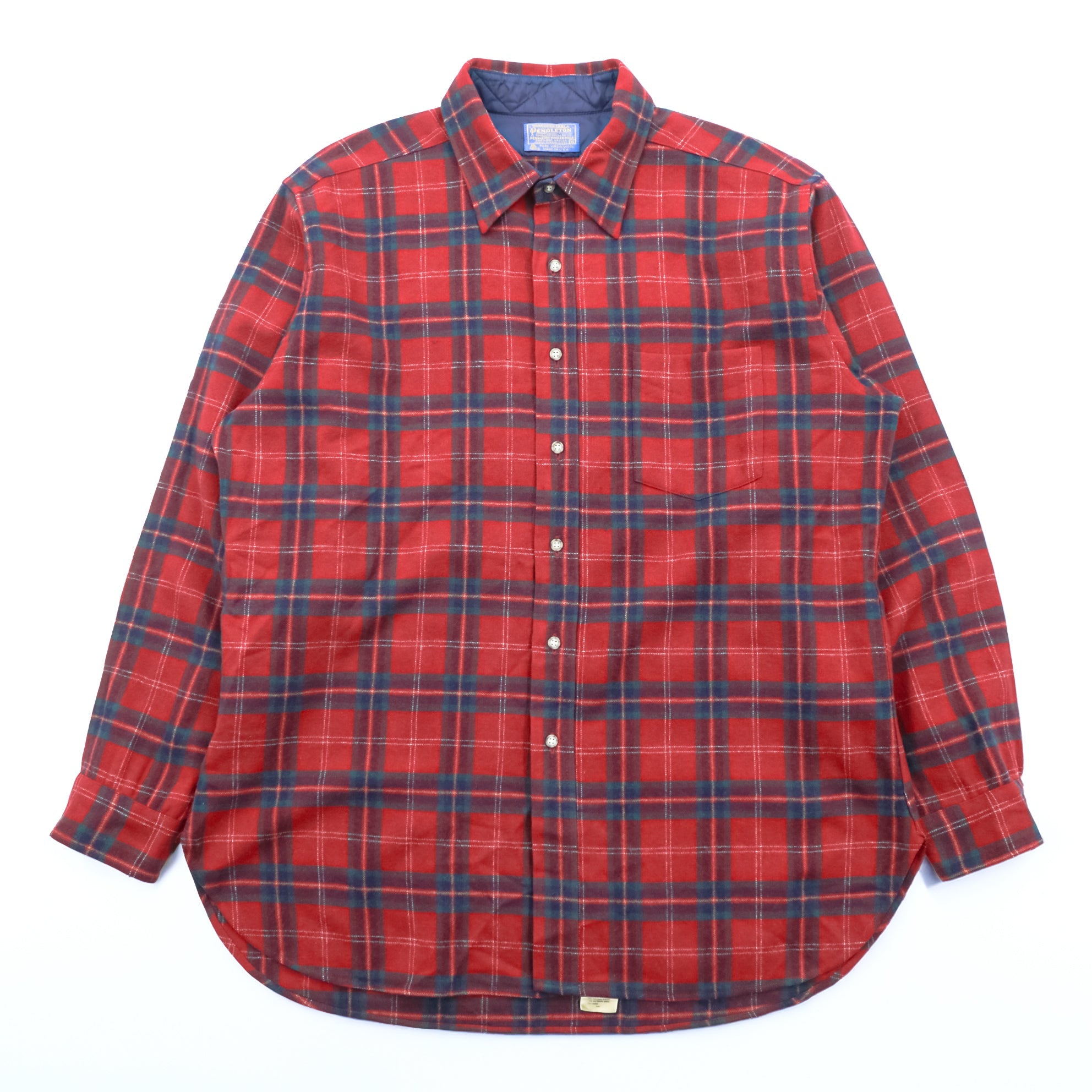 PENDLETON 70s Made in USA Vintage Wool Flannel Shirt XL Plaid Chest Pocket