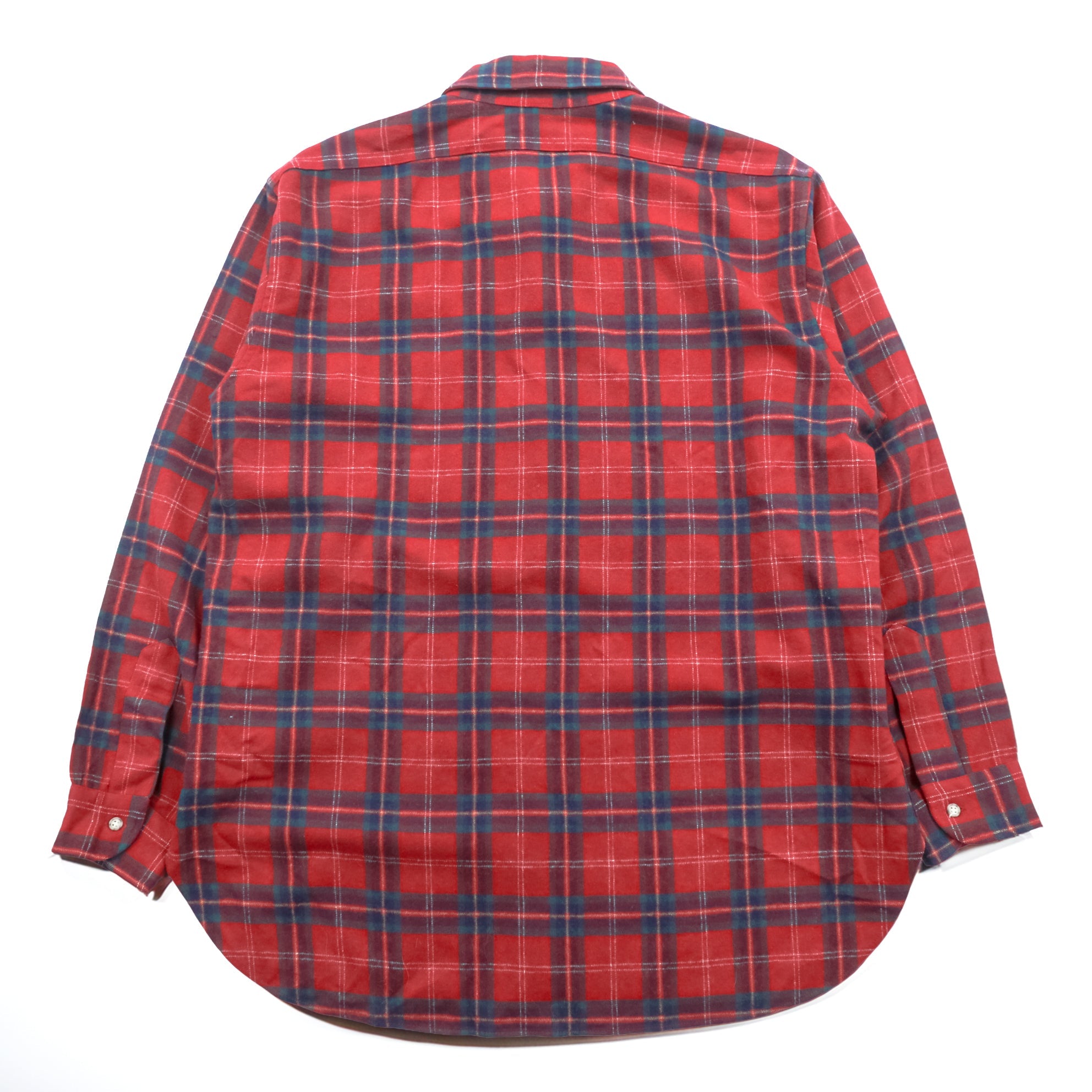 PENDLETON 70s Made in USA Vintage Wool Flannel Shirt XL Plaid Chest Pocket